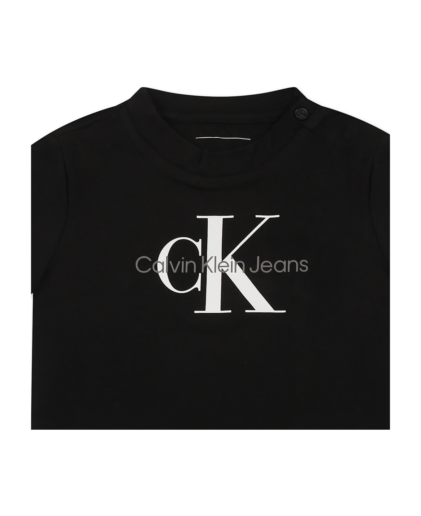 Calvin Klein Black T-shirt For Babykids With Logo - Black