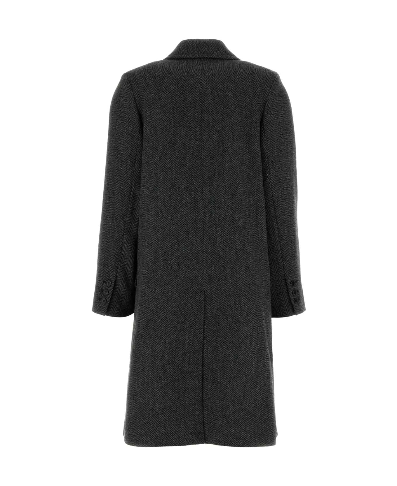 A.P.C. Embroidered Wool Blend Woara Coat - ANTHRACITE
