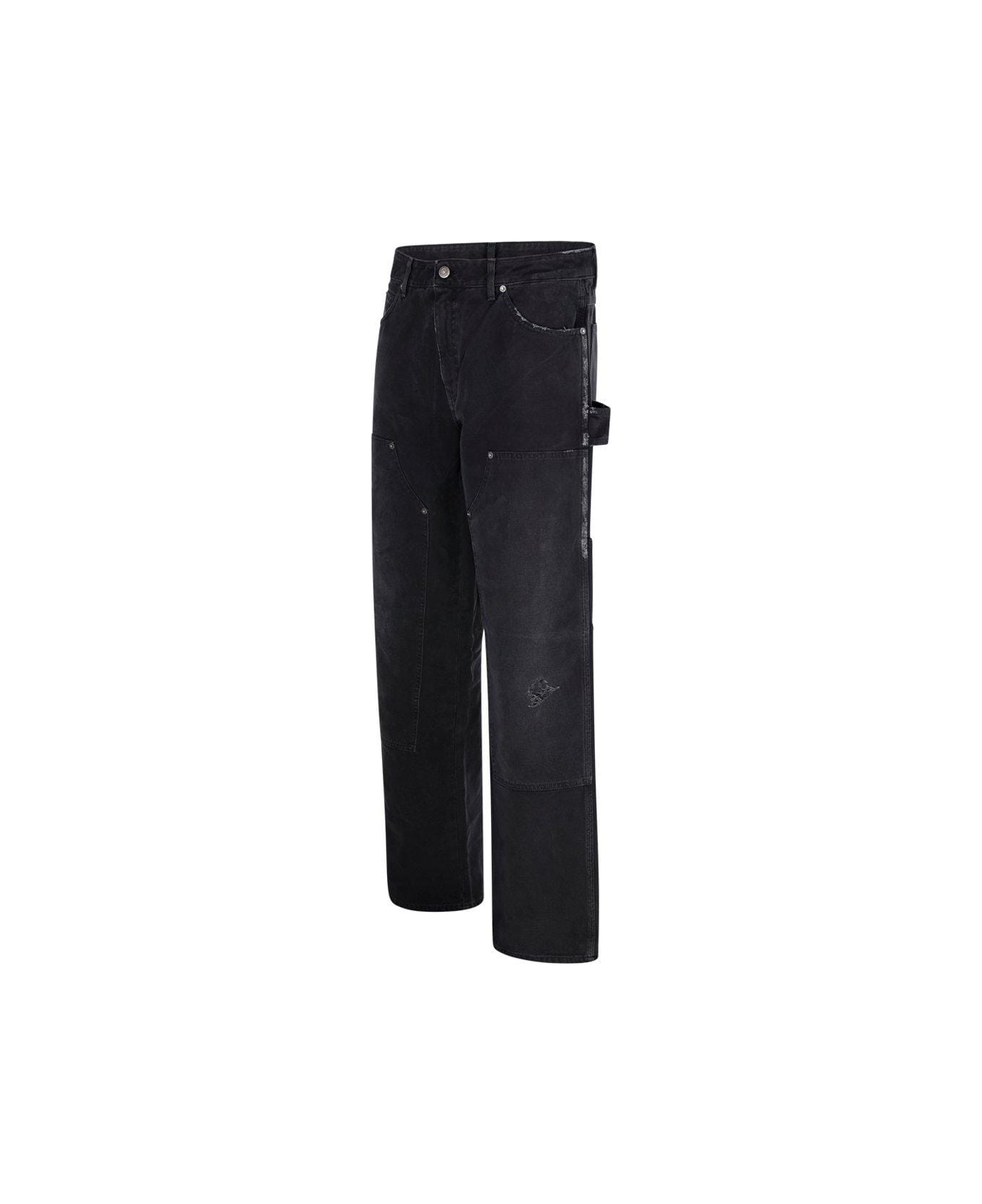 Golden Goose Straight Leg Distressed Pants - BLACK