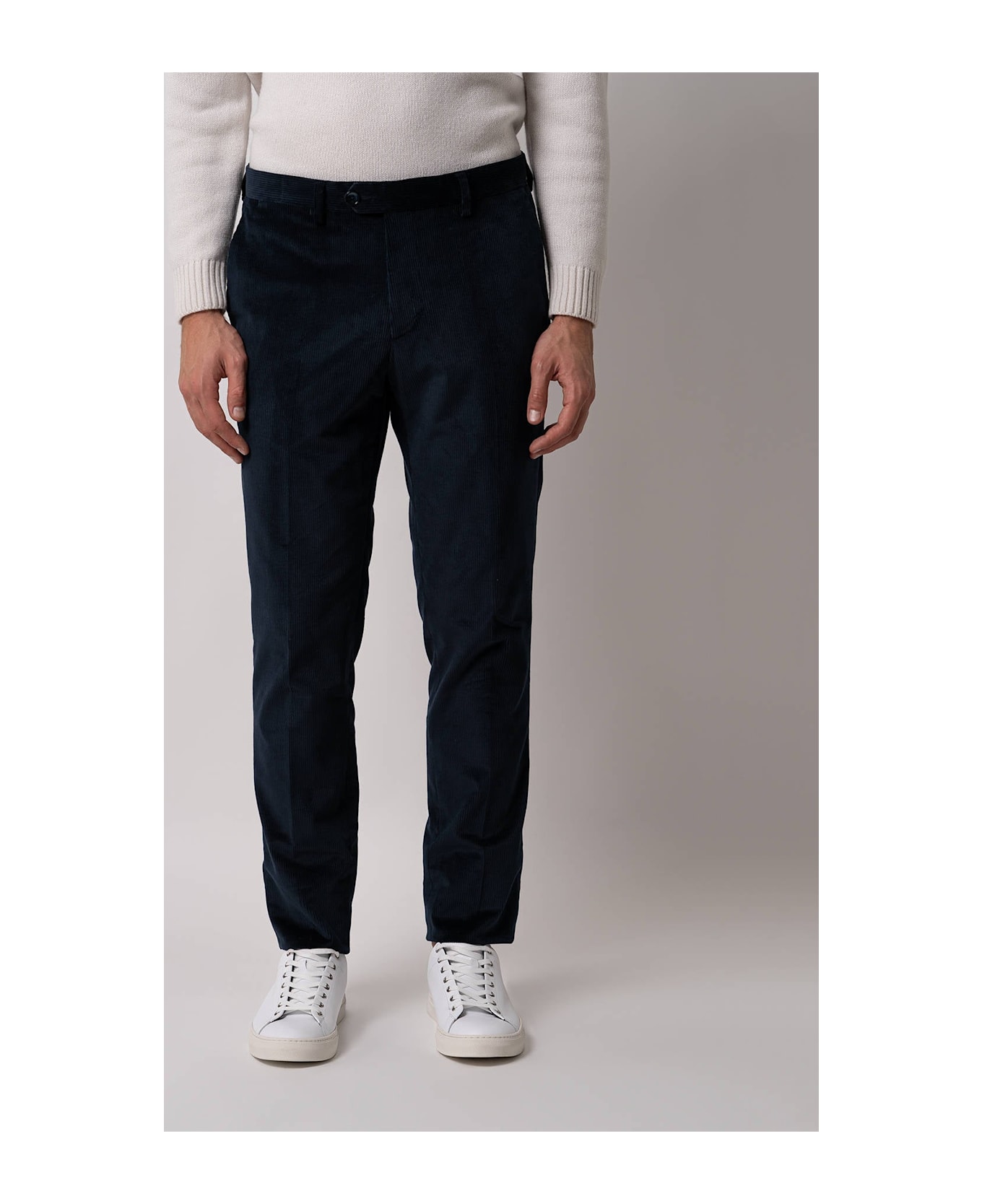 Larusmiani Velvet Trousers Howard Pants - MidnightBlue