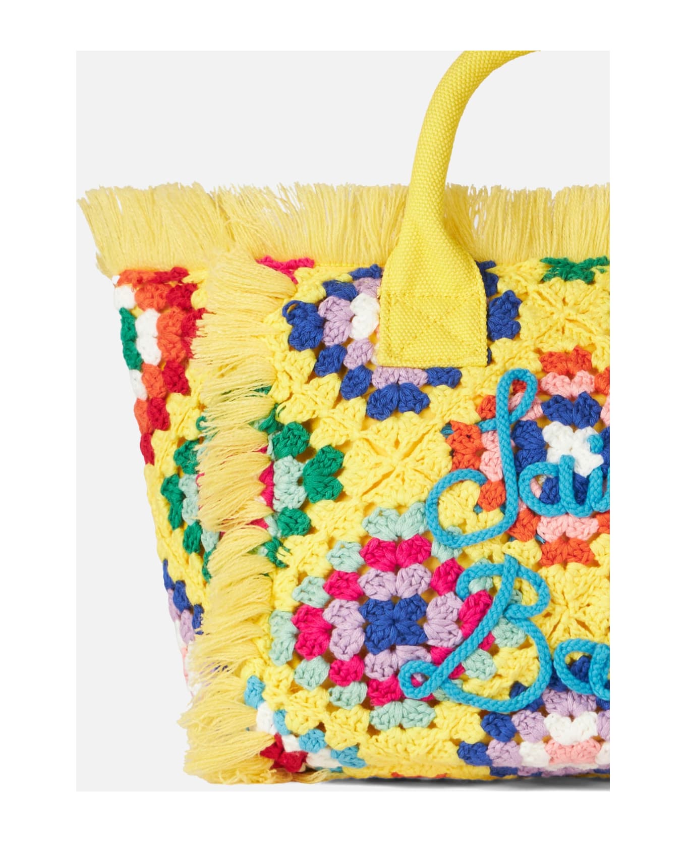 MC2 Saint Barth Colette Crochet Handbag With Fringes - YELLOW