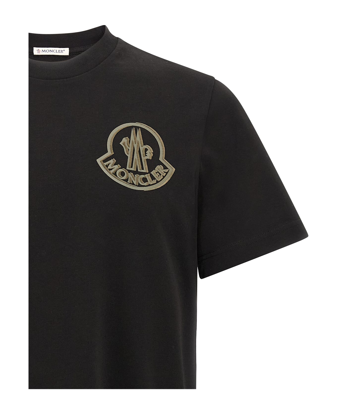 Moncler Flocked Logo T-shirt - Black  