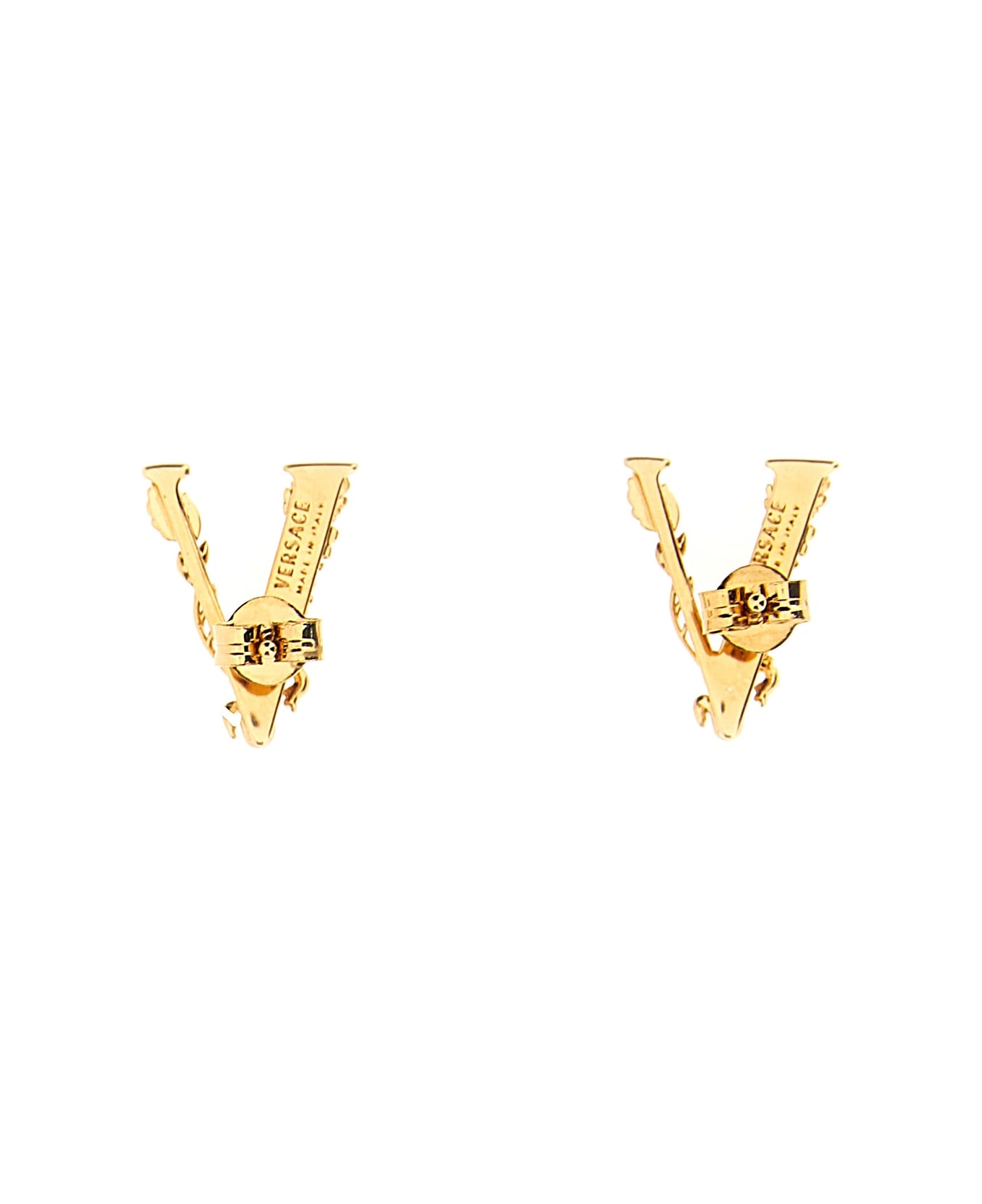 Versace 'virtus' Earrings - Gold