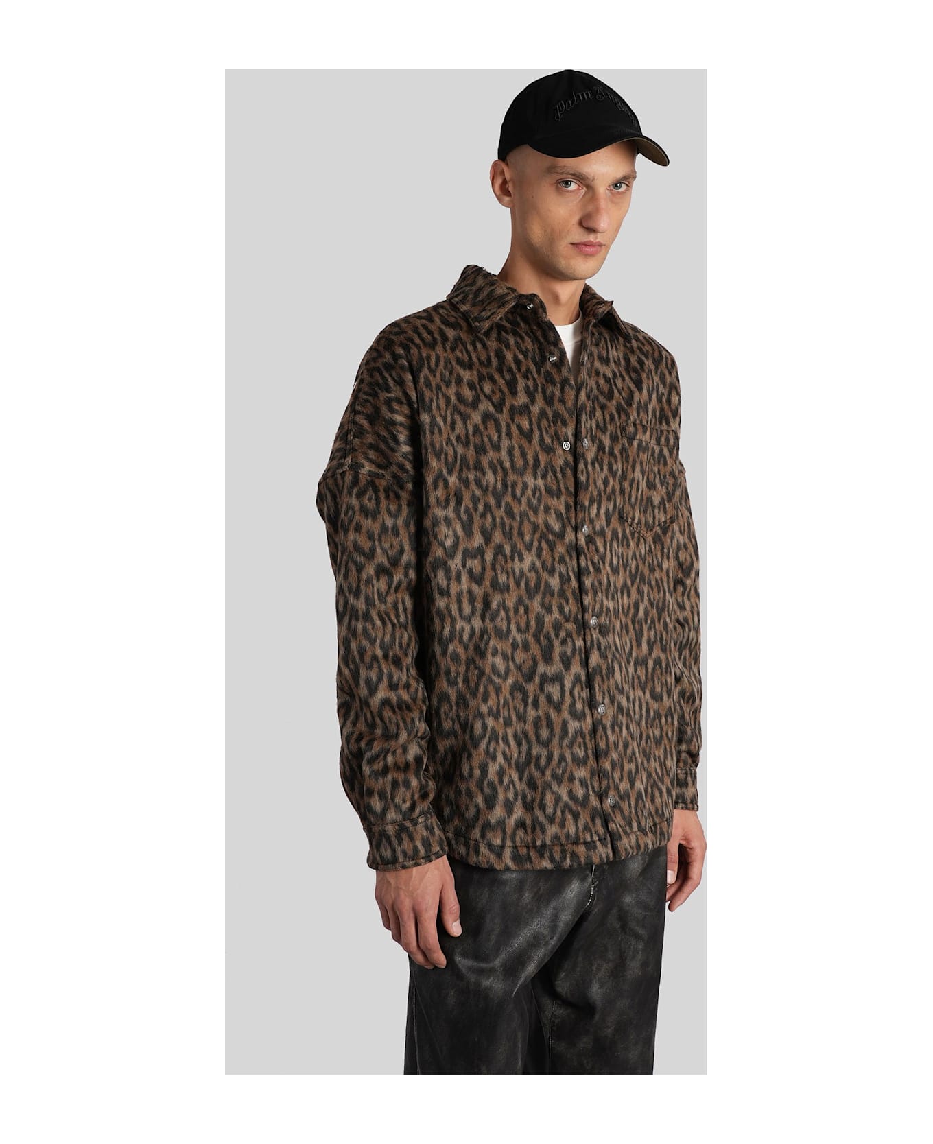 Palm Angels Casual Jacket In Animalier Acrylic - Animalier