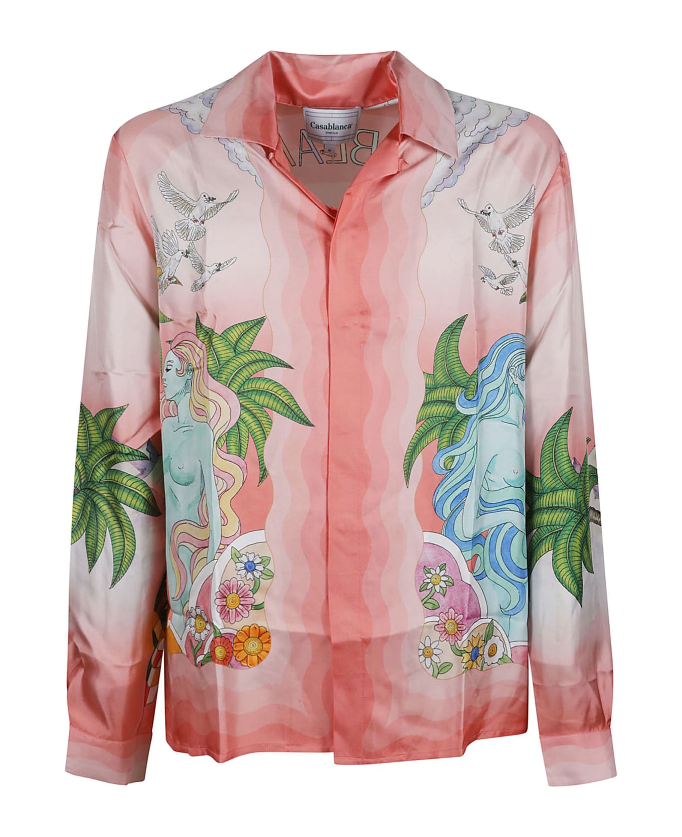 Casablanca Cuban Collar Long-sleeved Shirt - PAIX ET AMOUR T