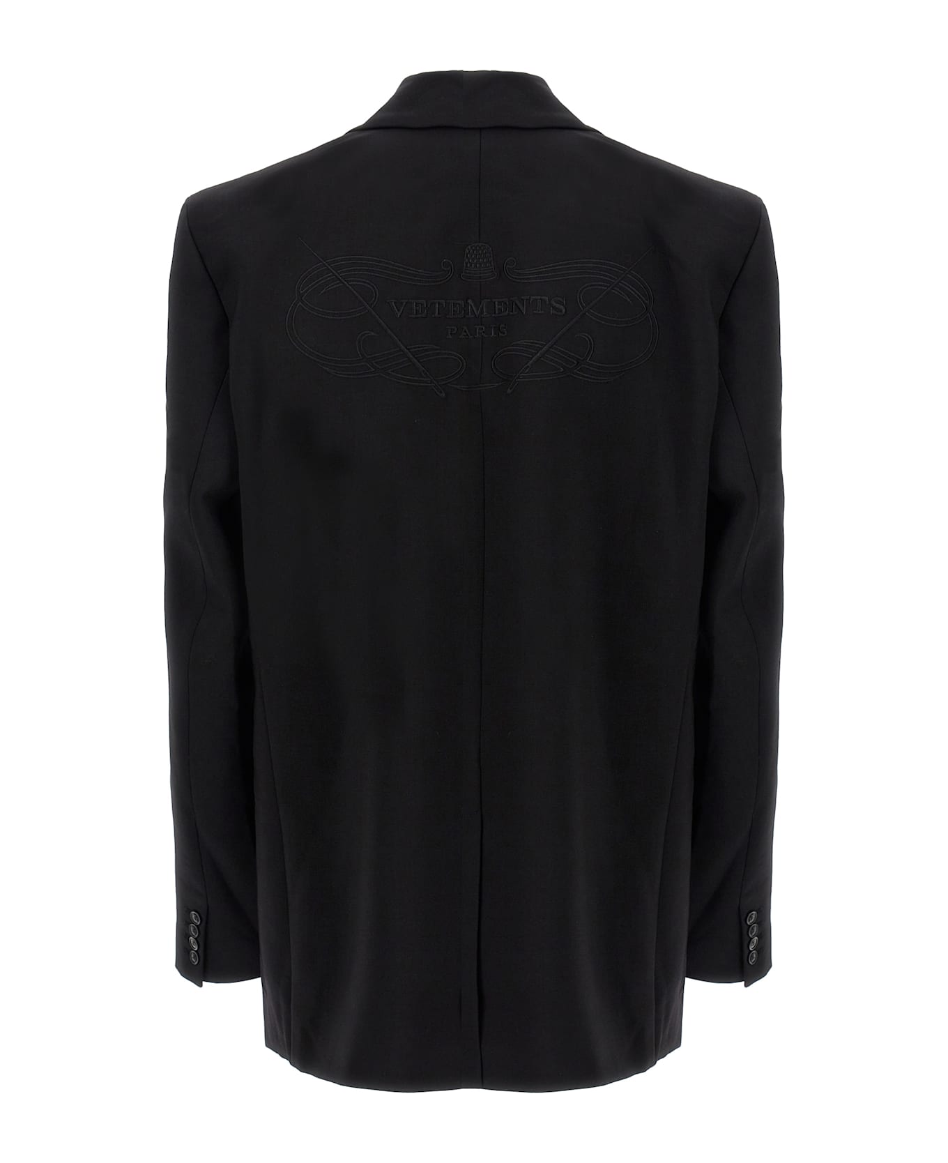 VETEMENTS 
logo Embroidered
 Blazer - Black  