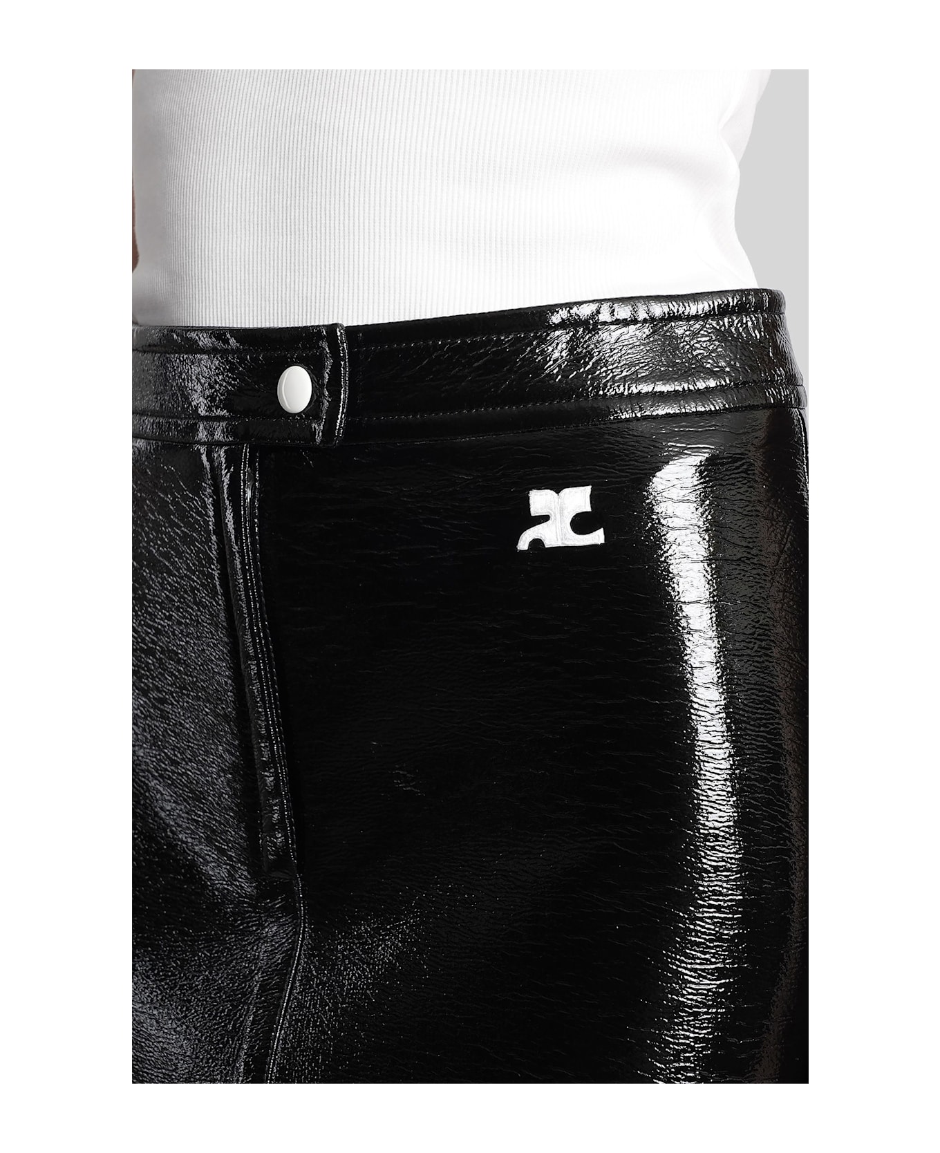 Courrèges Skirt In Black Cotton - black