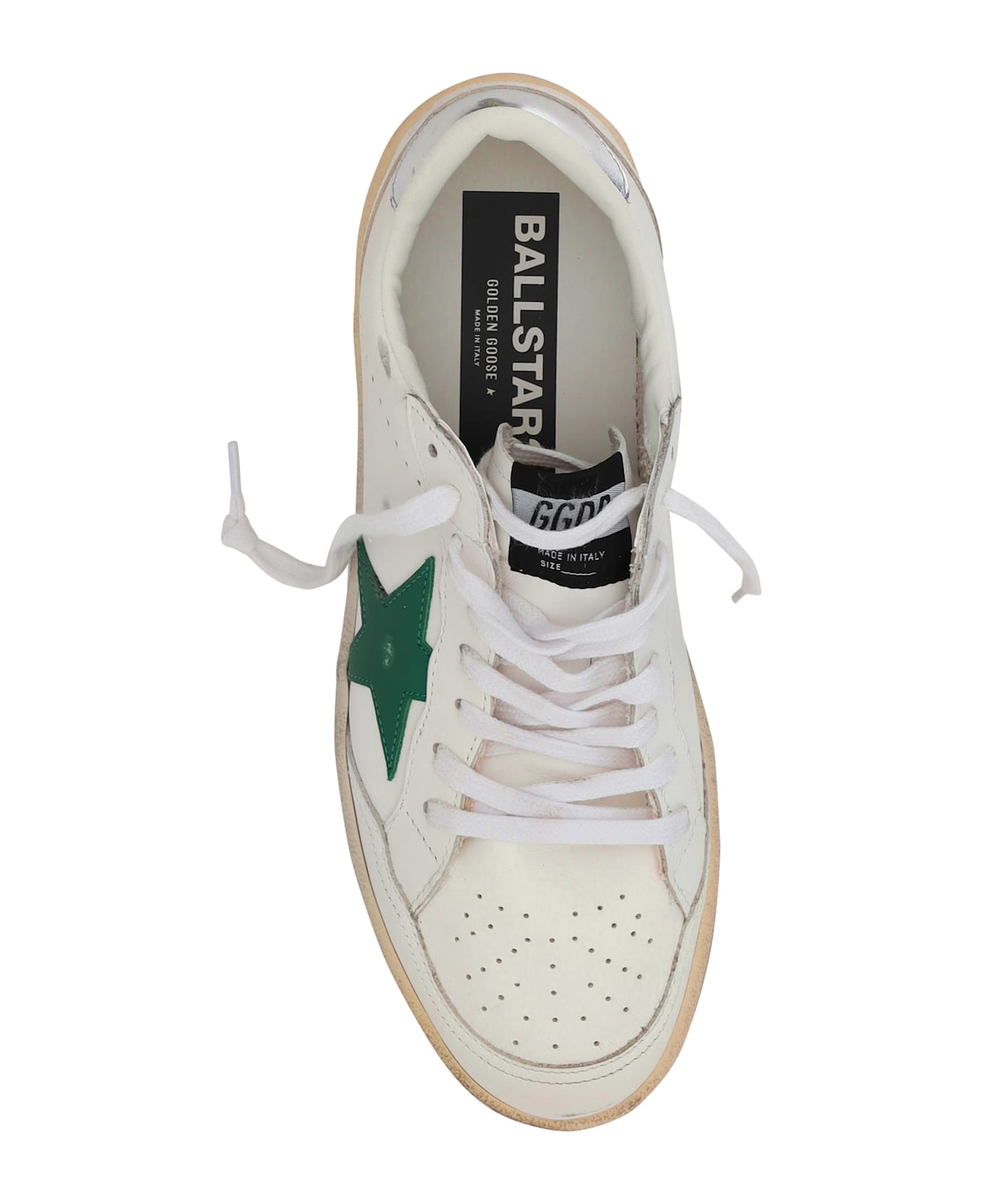 Golden Goose Ball Star Sneakers - White/green/silver