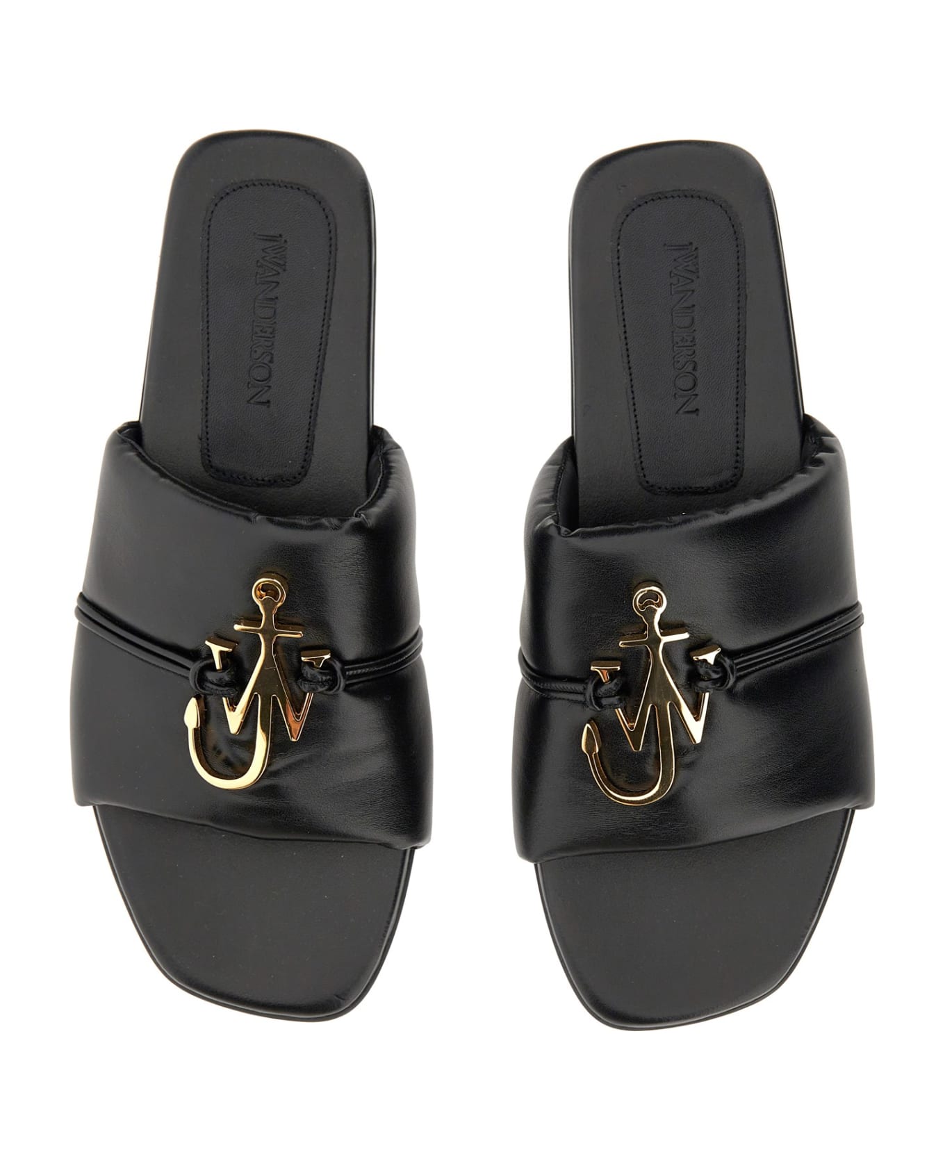 J.W. Anderson Slide With Logo - Black Anchor Gold