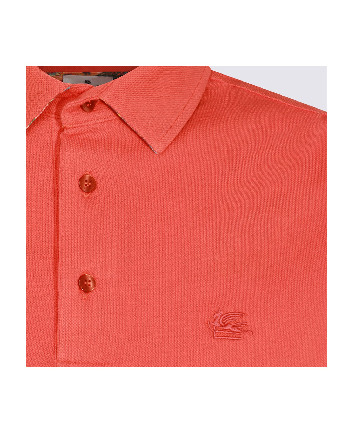 Etro Orange Cotton Polo Shirt