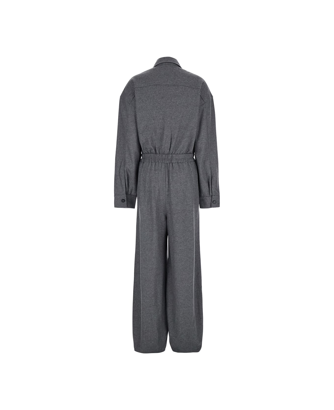 The Andamane 'tania' Grey Jumpsuit With Pleated Details In Wool Woman - Grey