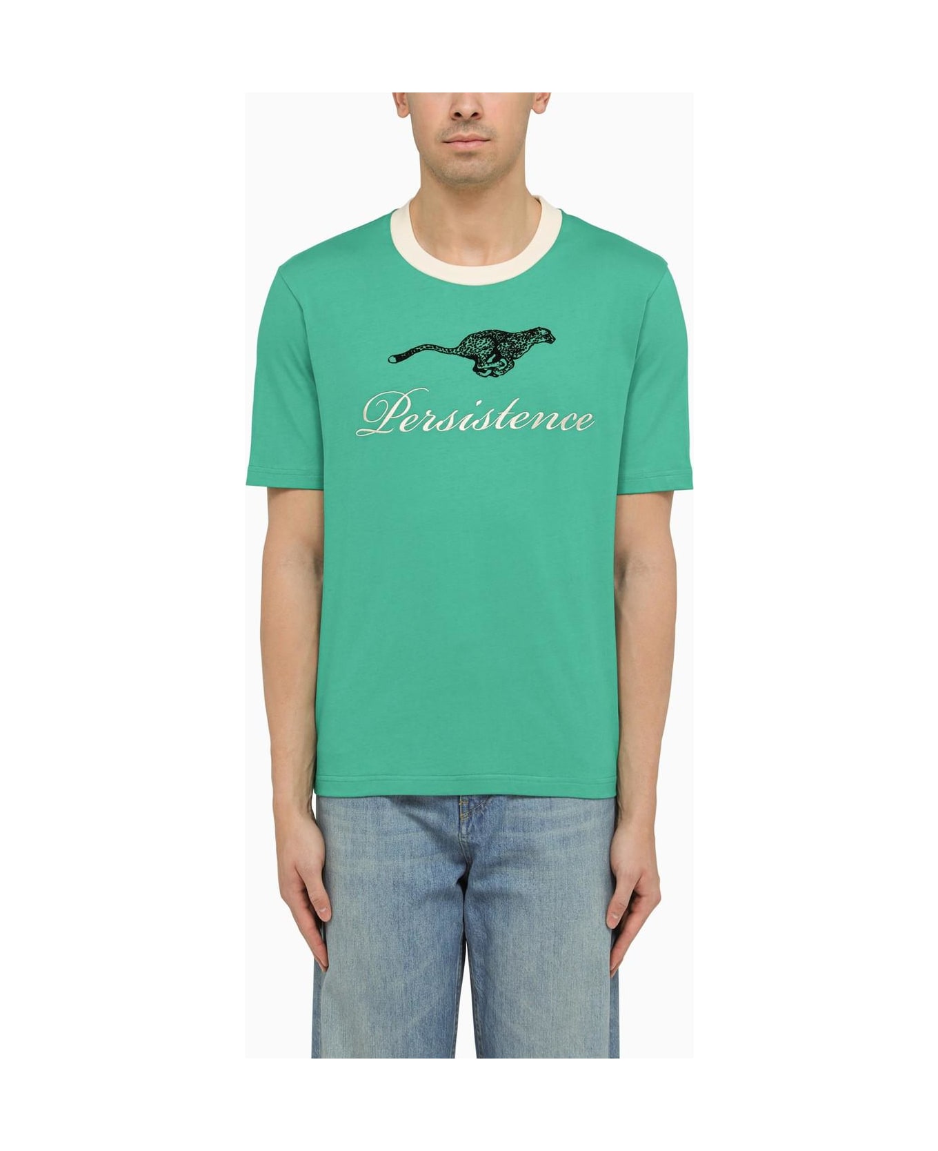 Wales Bonner Green Cotton T-shirt With Print - GREEN