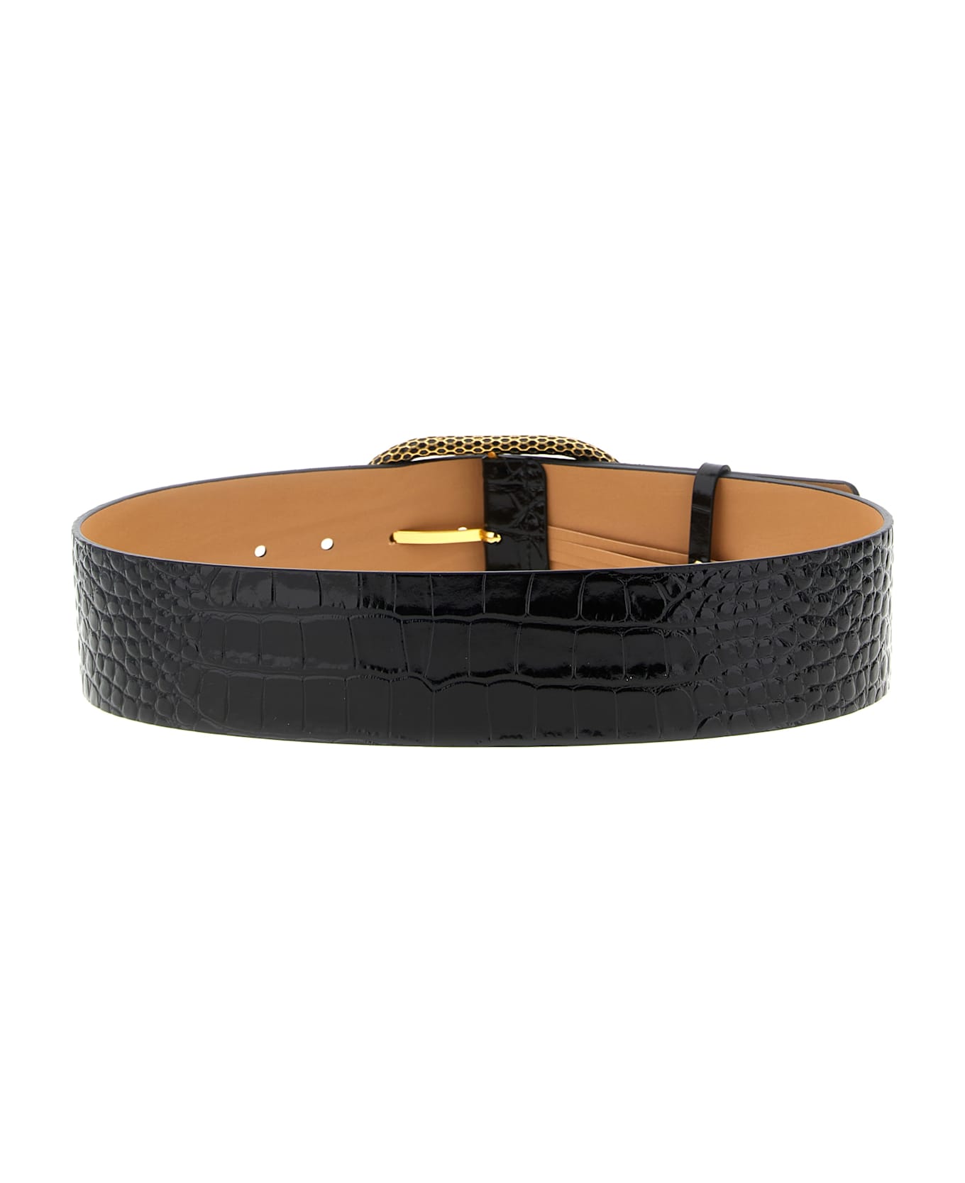 Elisabetta Franchi Snake Buckle Belt - Black