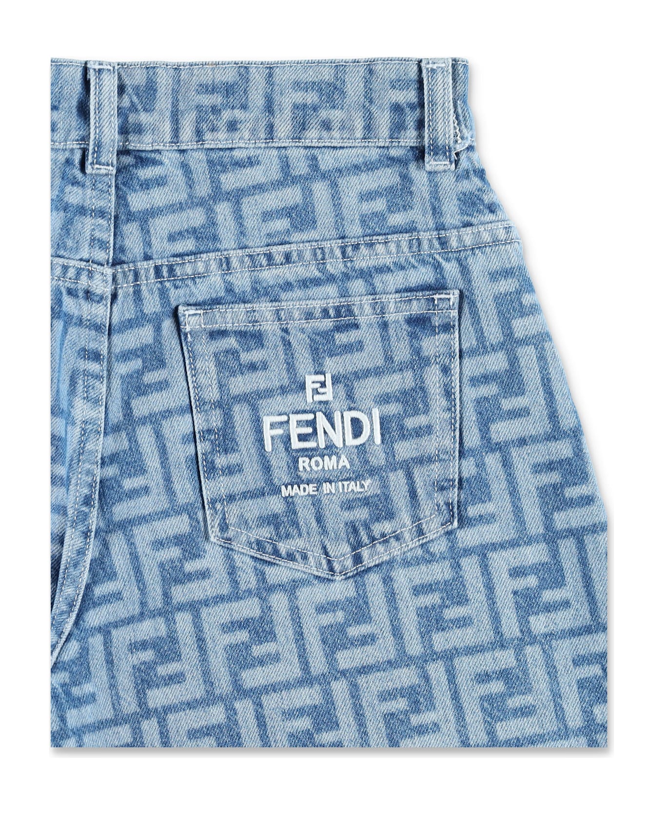 Fendi Kid - Ff Shorts Denim - DARK BLU