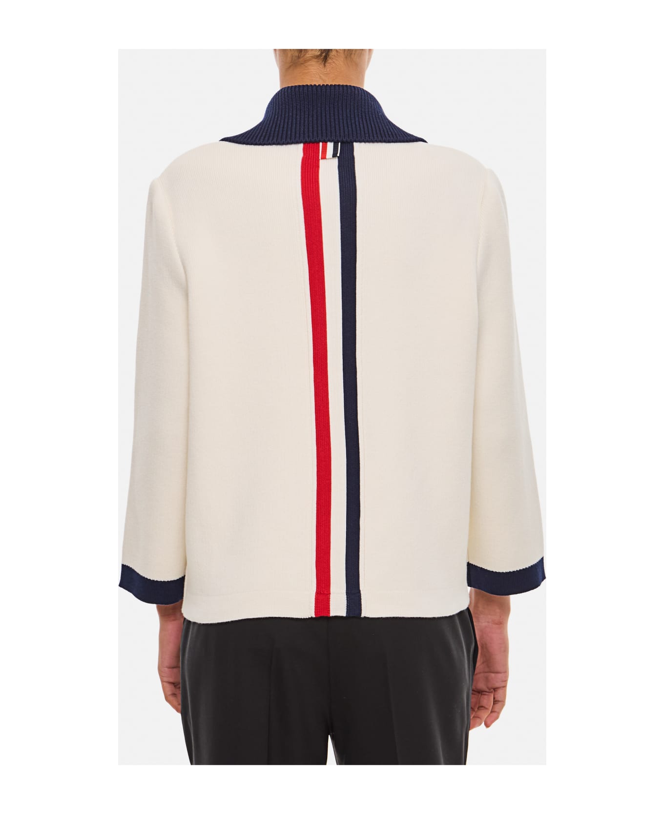 Thom Browne Polo Collar Cotton And Cashmere Jacket - White ブレザー