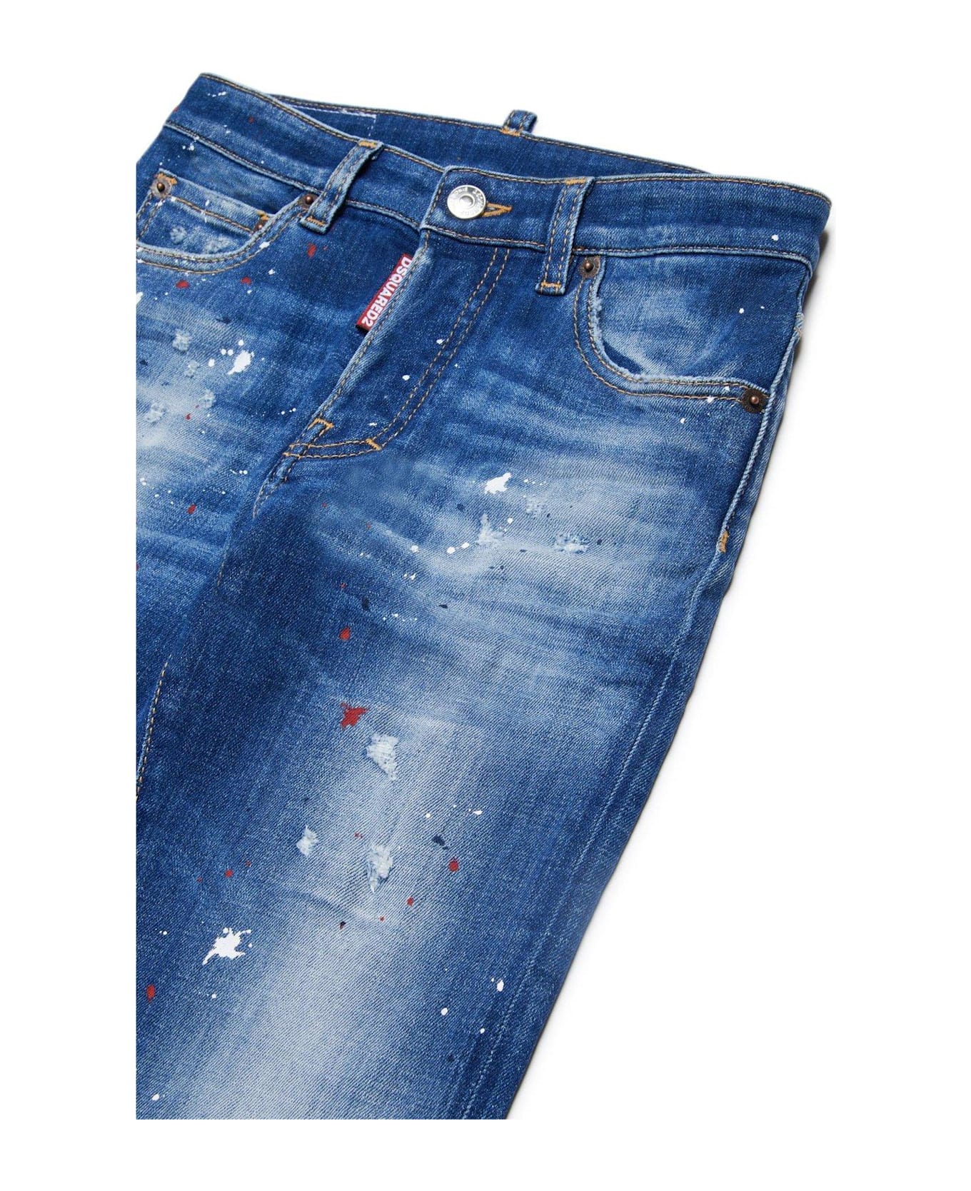 Dsquared2 Distressed Straight-leg Jeans - Blue