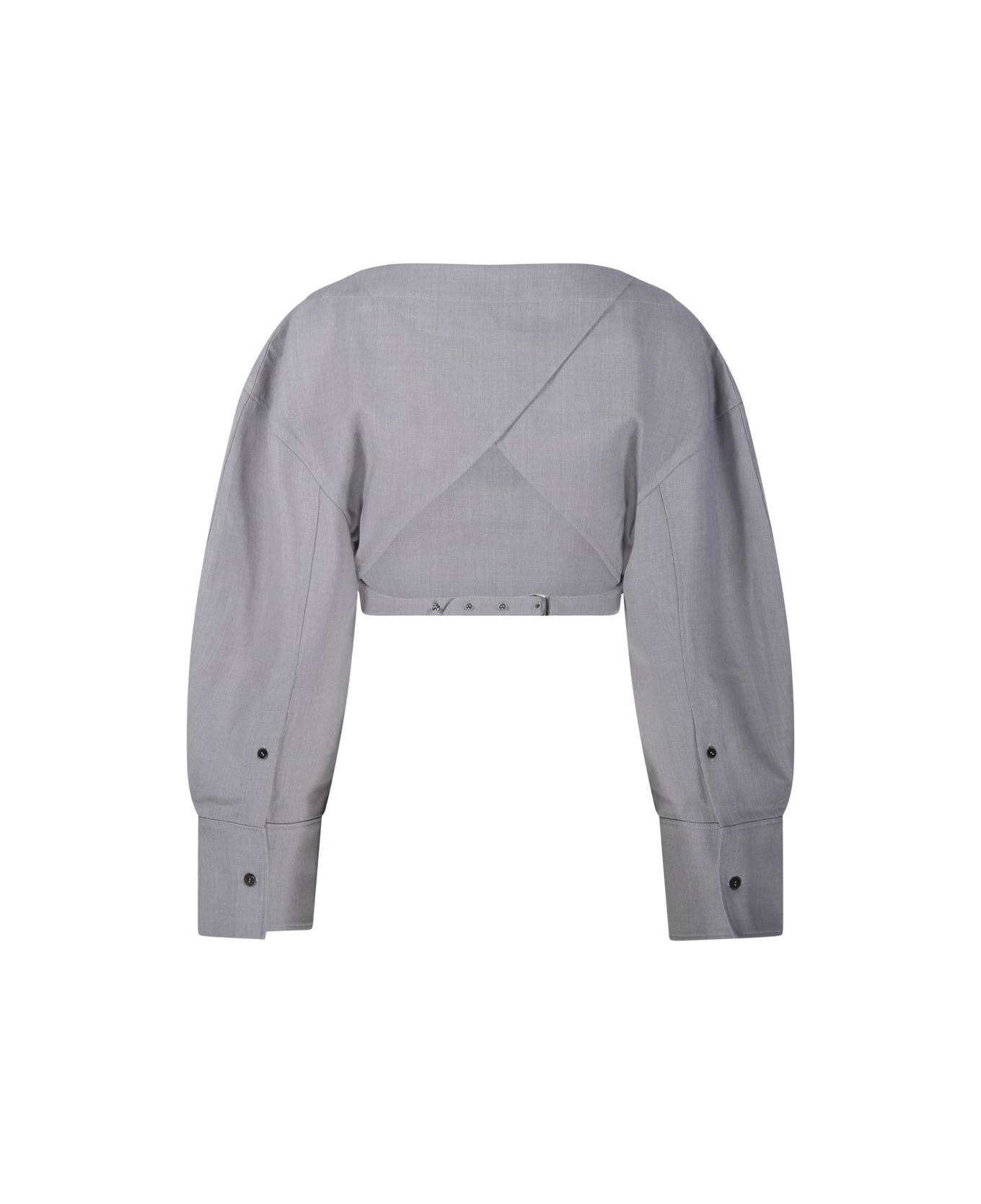 Jacquemus Cropped Long-sleeve Top - Grey