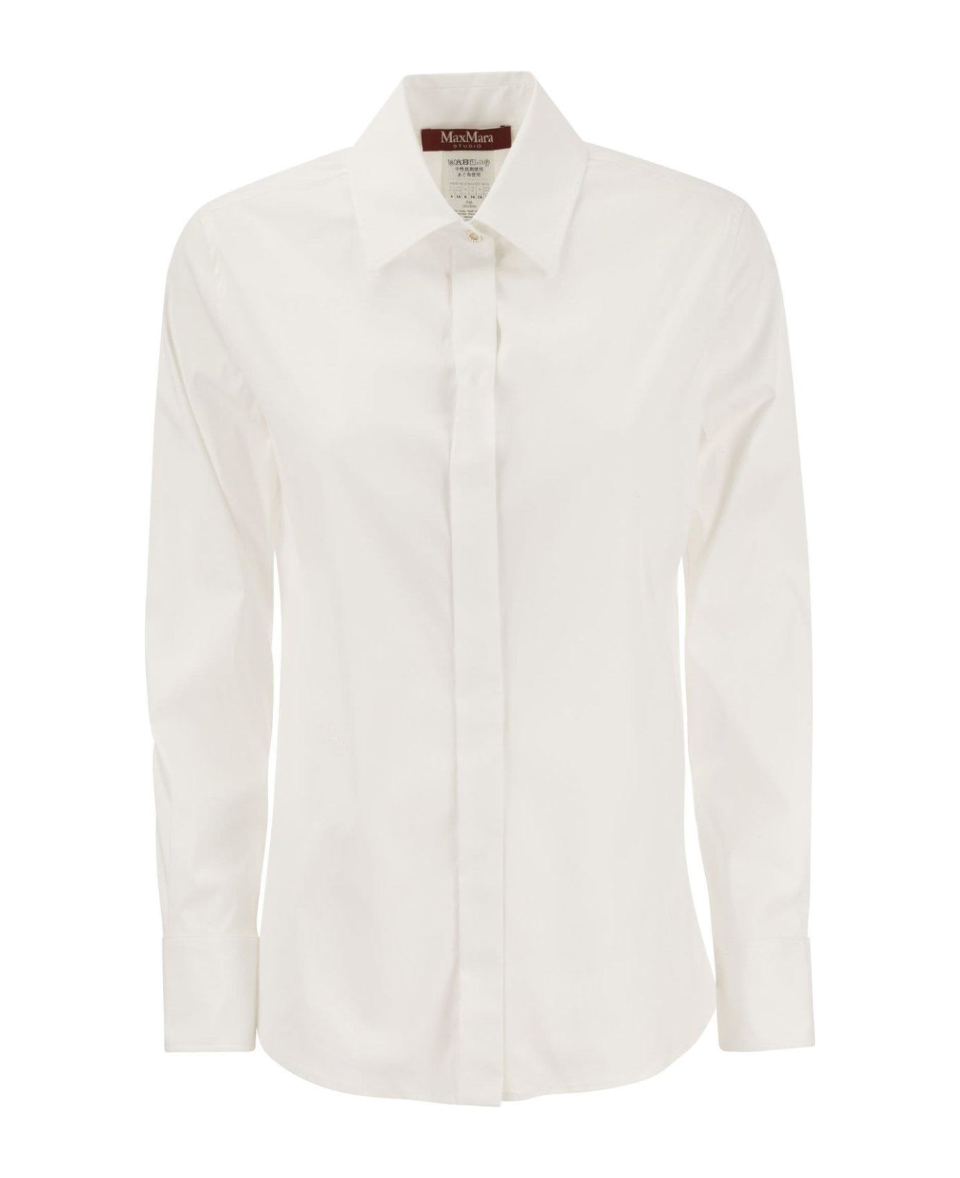 Max Mara Studio Buttoned Long-sleeved Shirt - Optical White