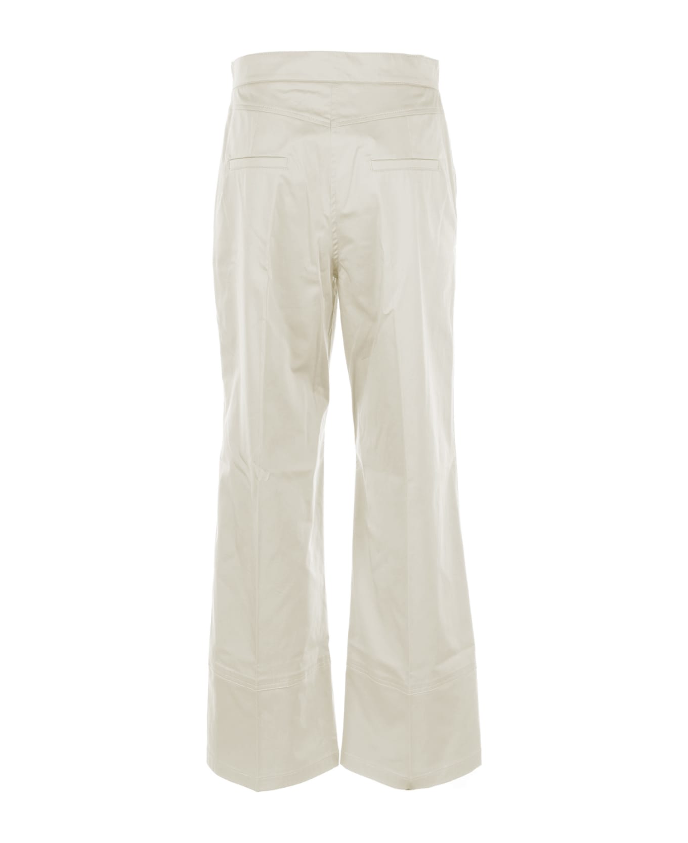 Marella High-waisted Wide Leg Trousers - NATURALE