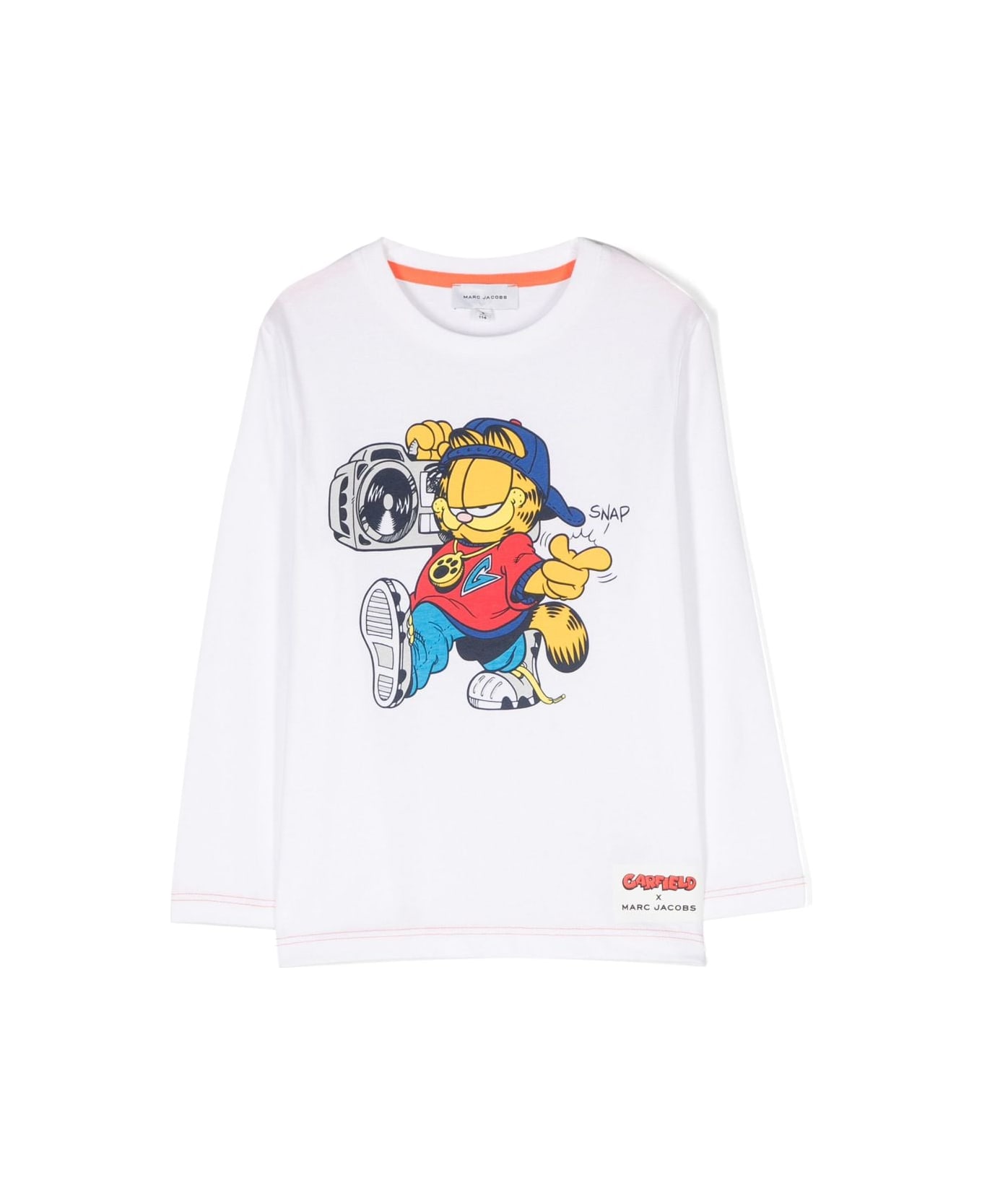 Little Marc Jacobs Marc Jacobs T-shirt Garfield Bianca In Jersey Di Cotone Bambino - Bianco