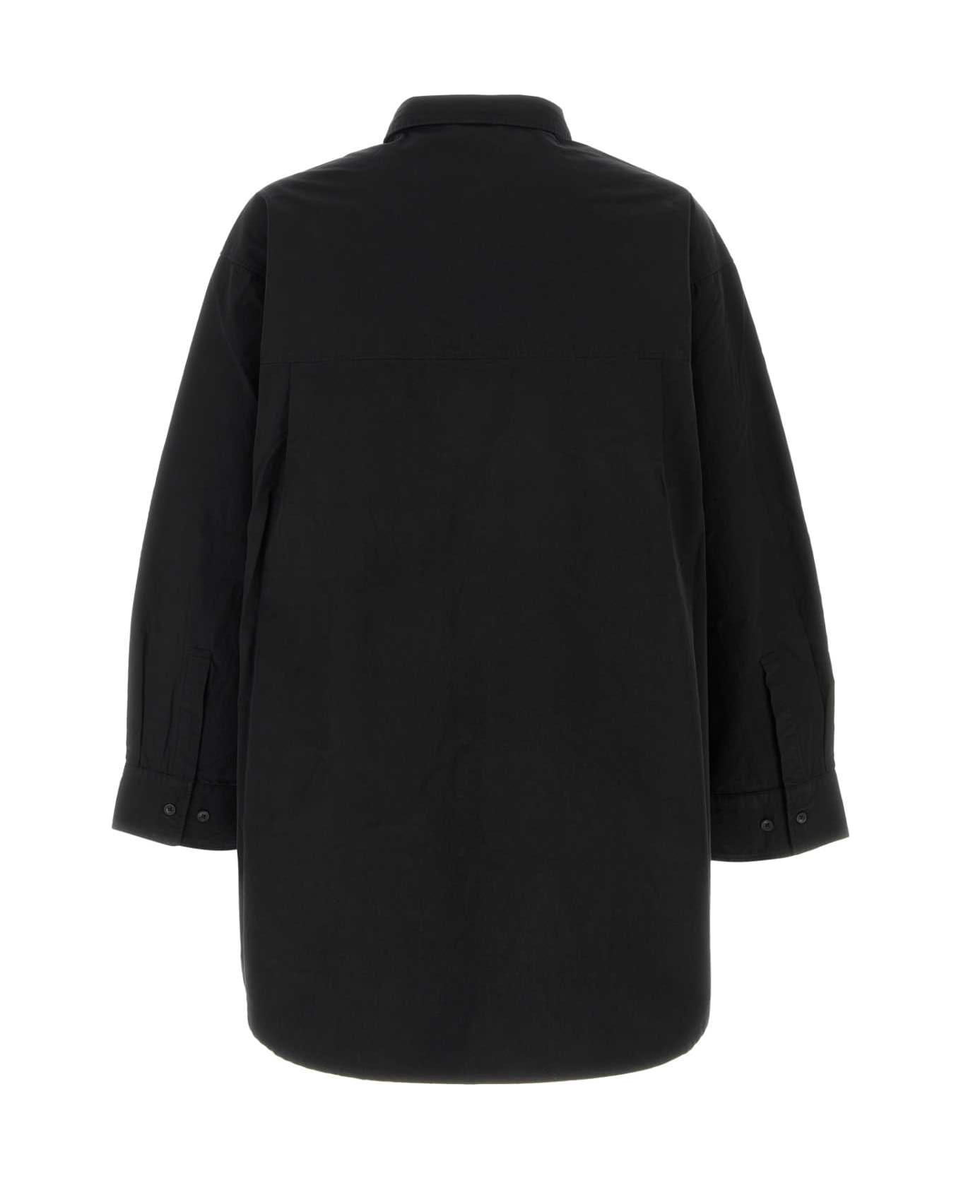 Entire Studios Black Poplin Giant Oversize Shirt - BLACK