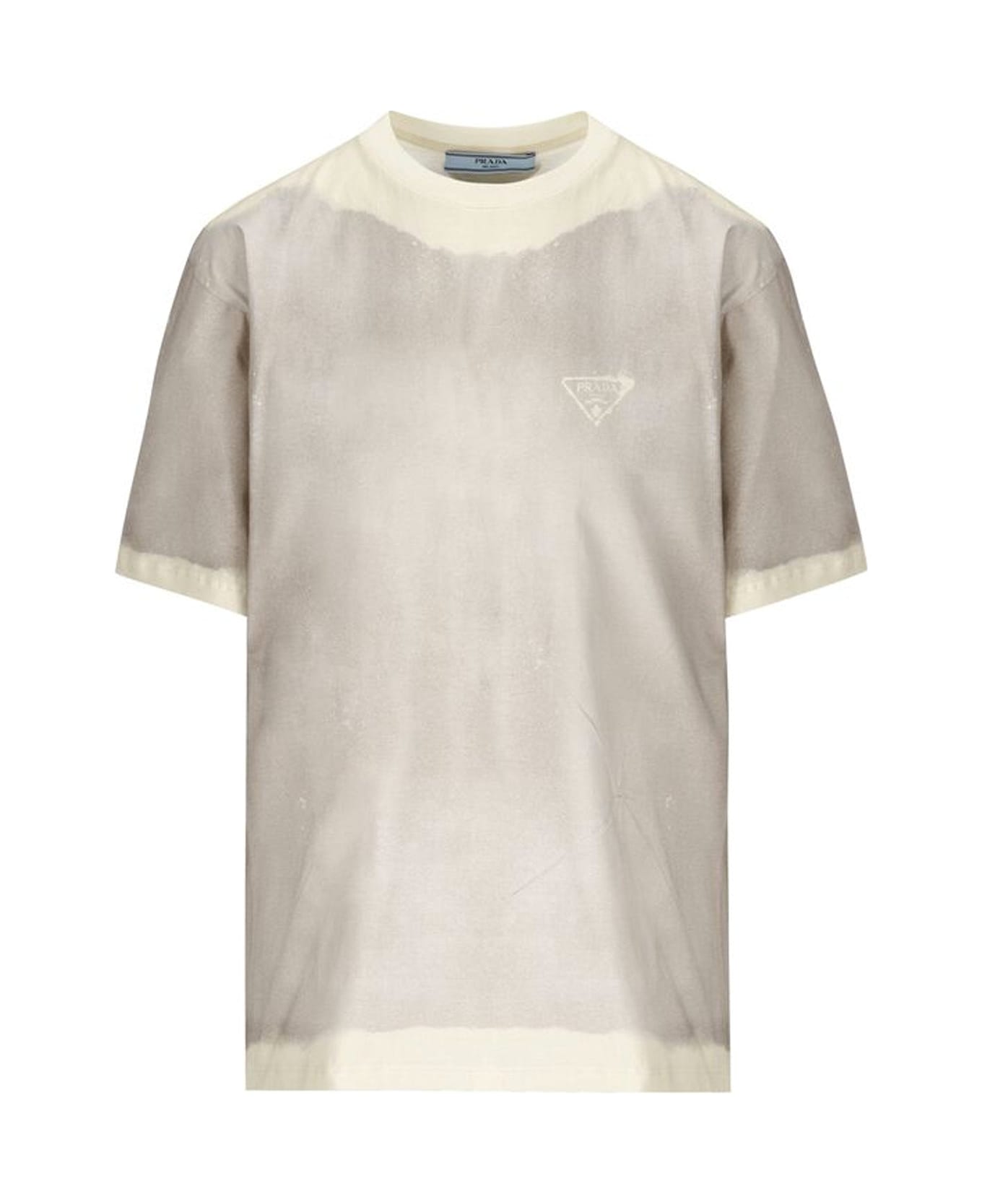 Prada Cotton Logo T-shirt - Gray Tシャツ