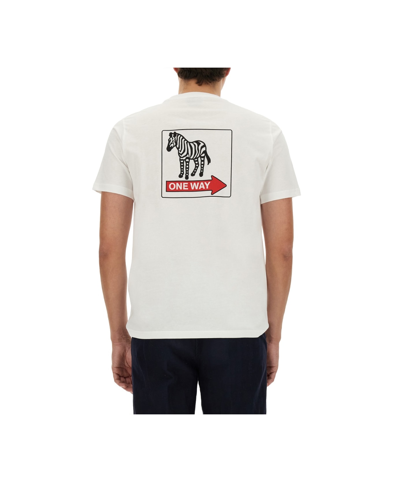 PS by Paul Smith 'one Way Zebra' T-shirt - WHITE シャツ