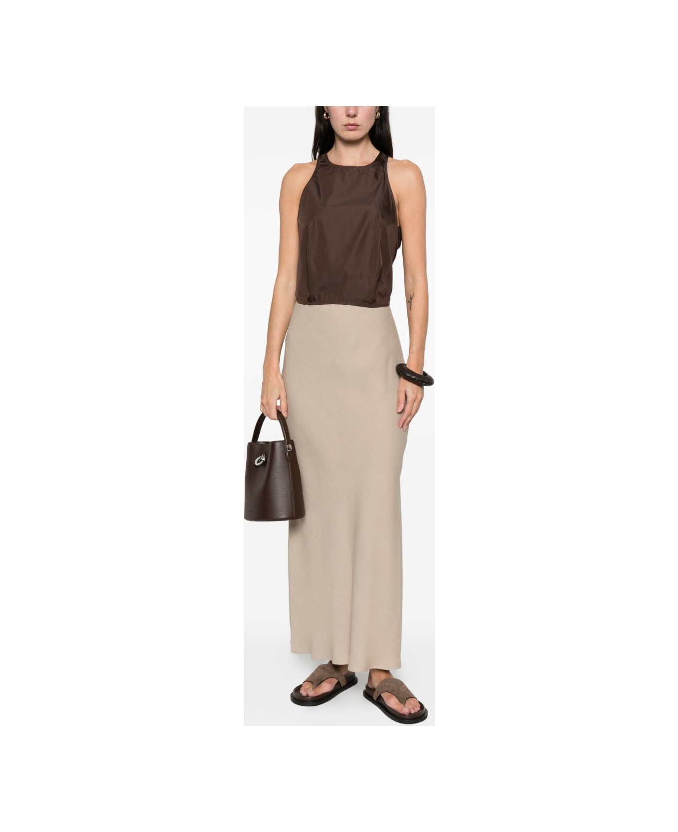 Brunello Cucinelli Line Blend Long Skirt - Beige