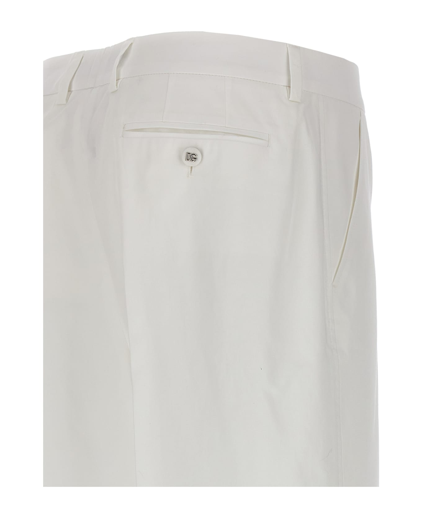 Dolce & Gabbana Flared Gabardine Pants - Bianco Naturale