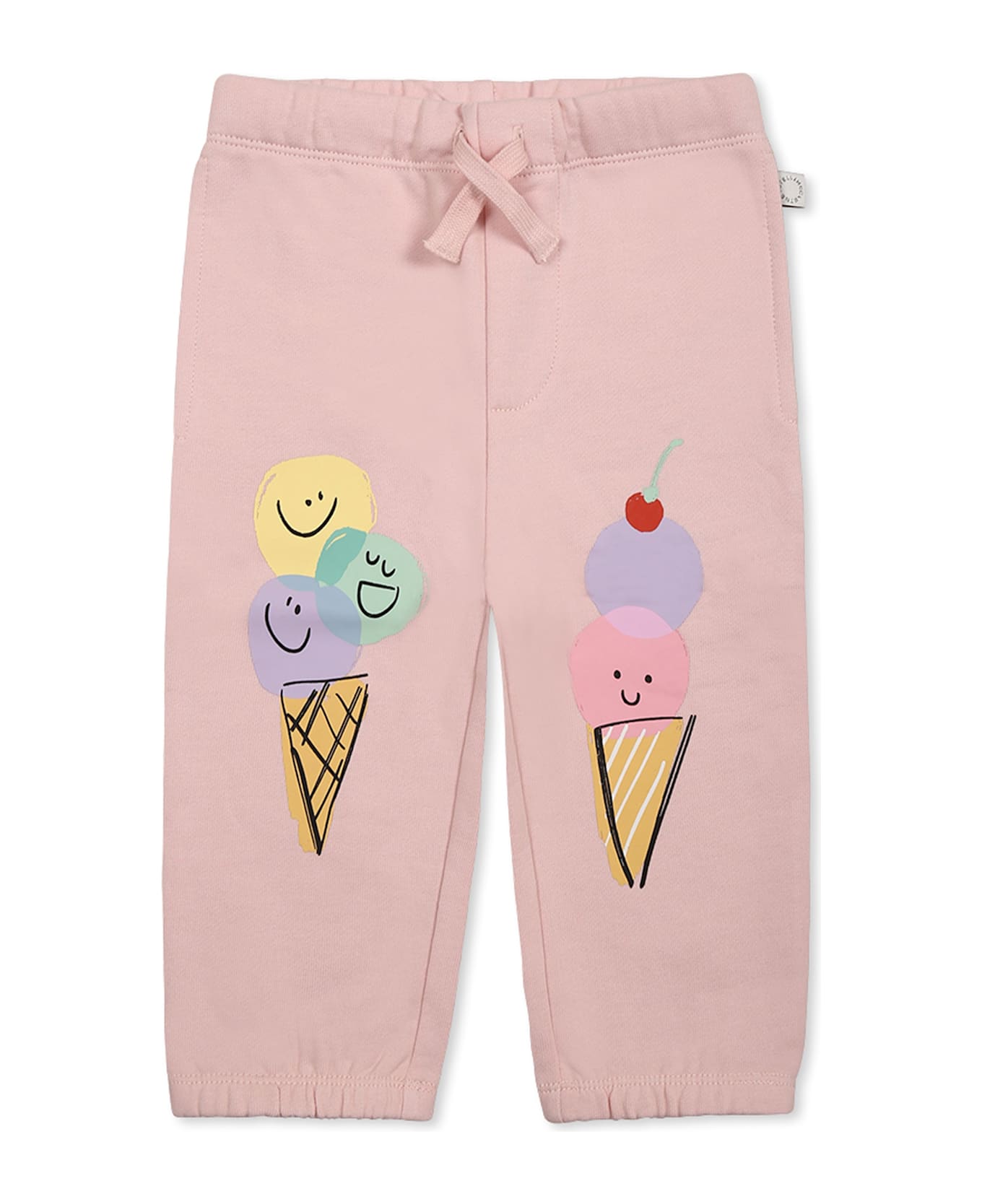 Stella McCartney Kids Pink Trousers For Baby Girl With Ice Cream - Pink