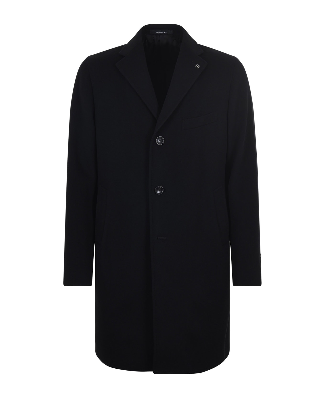 Tagliatore Chest Welt-pocketed Single-breasted Coat - Nero