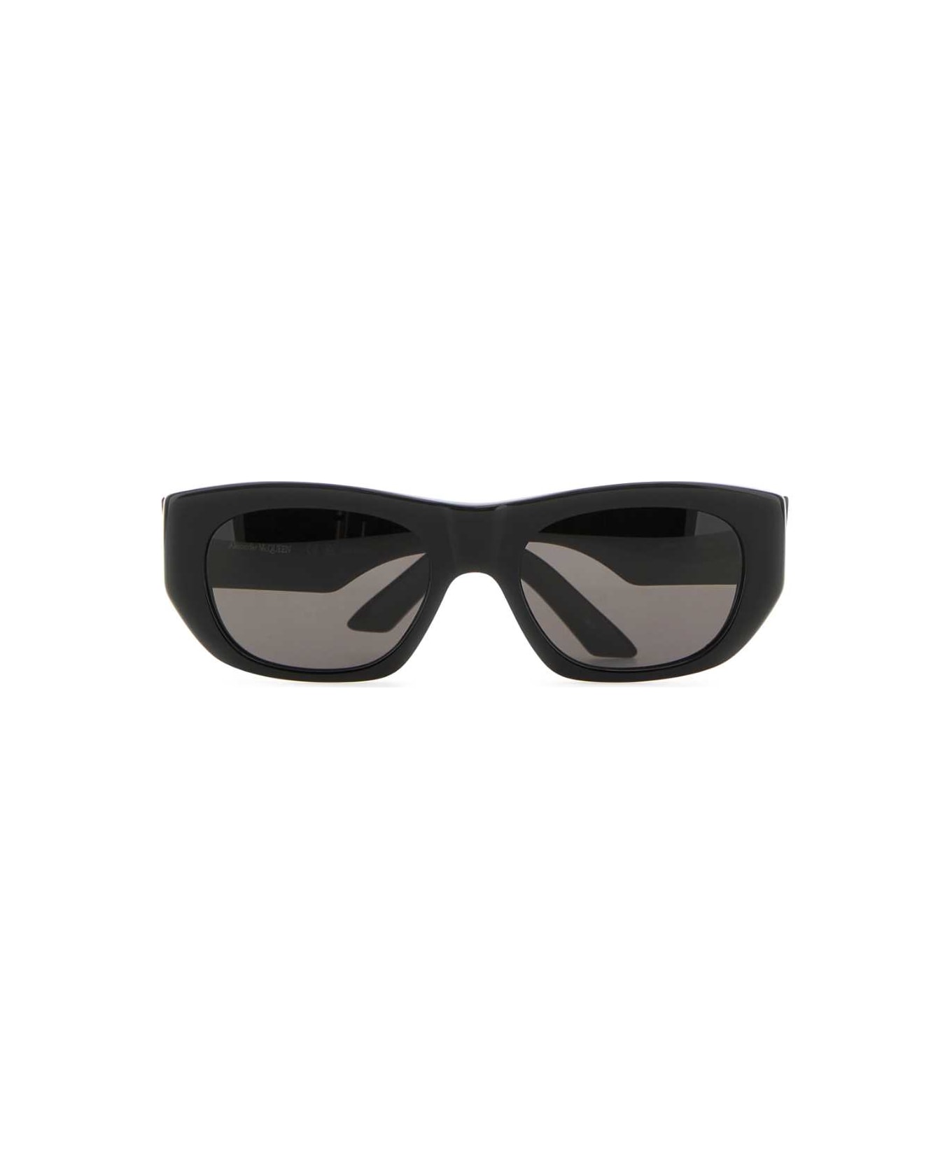 Alexander McQueen Black Acetate Punk Rivet Sunglasses - SOLIDGREY