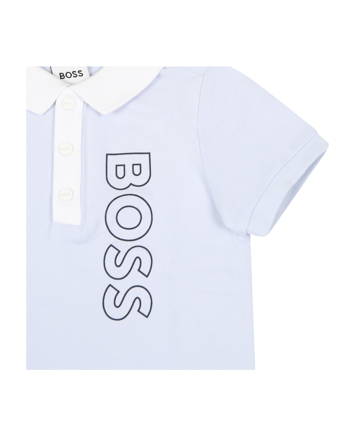 Hugo Boss Light Blue Suit For Baby Oy With Logo - Light Blue