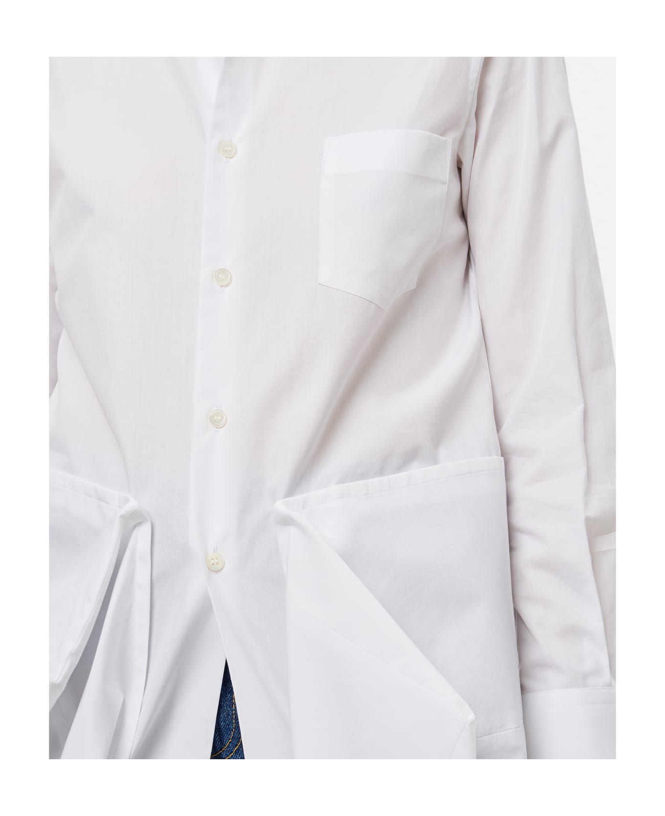 Comme des Garçons Cotton Asymmetric Shirt - White