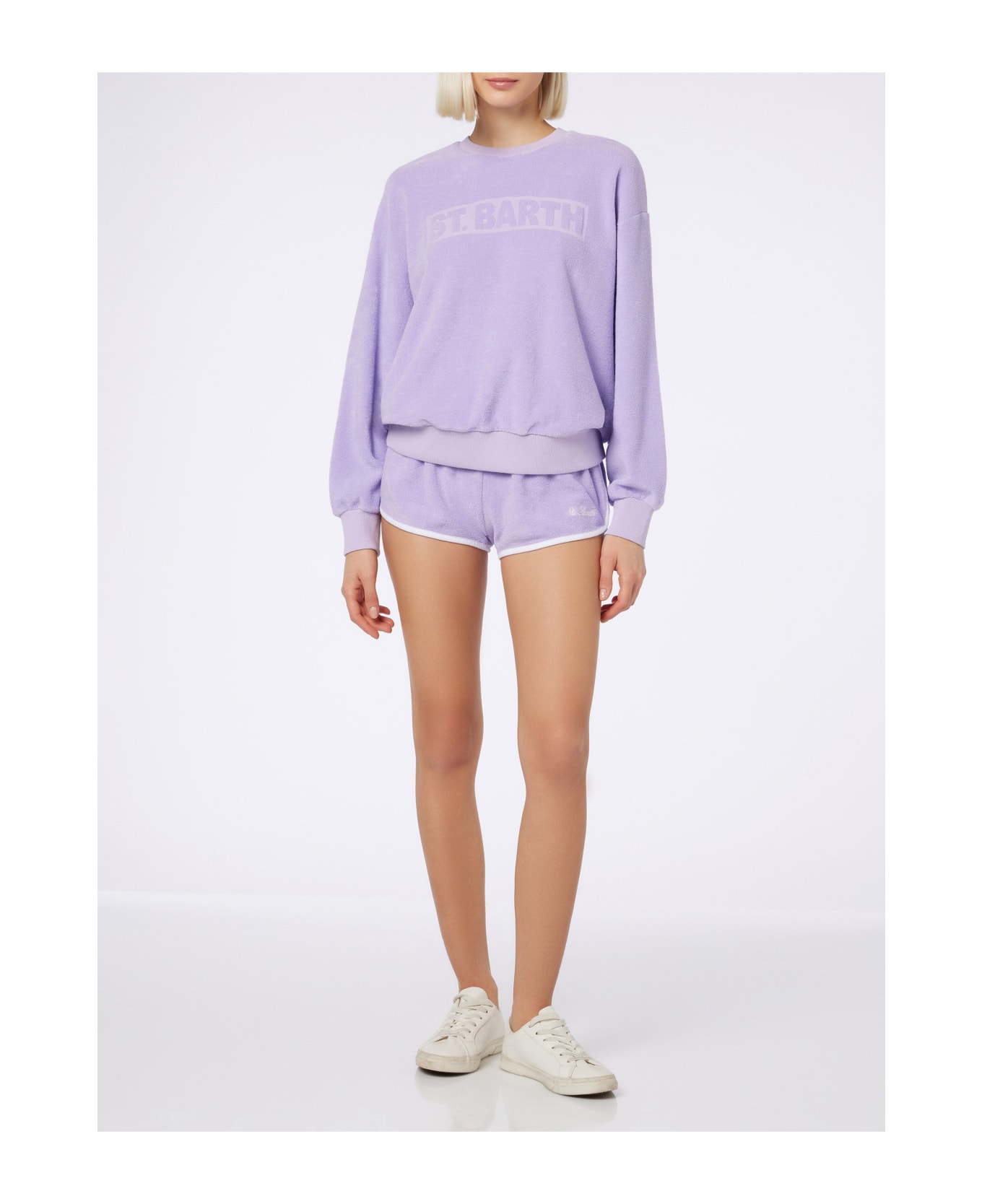 MC2 Saint Barth Woman Terry Cotton Pull Up Shorts Francine - PINK