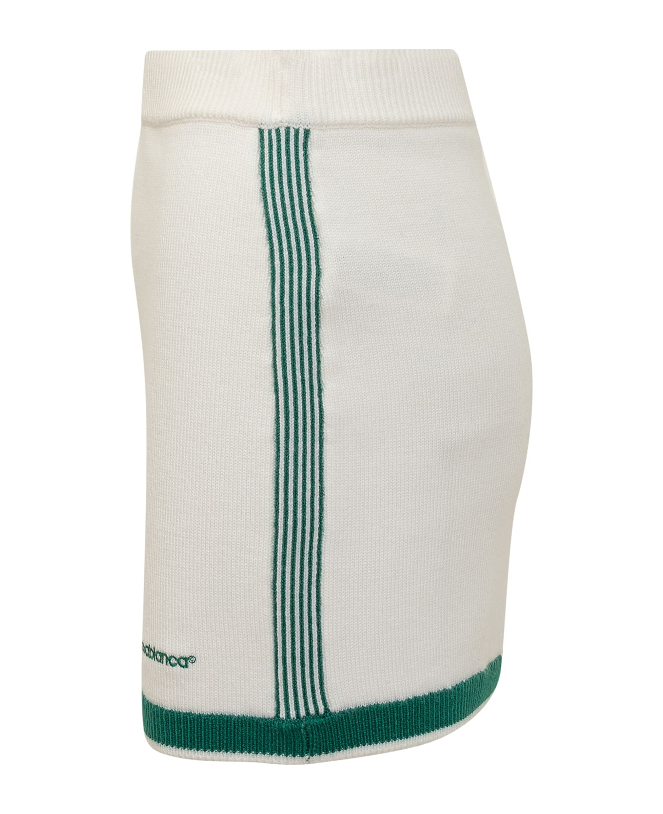 Casablanca Tennis Skirt - WHITE/GREEN