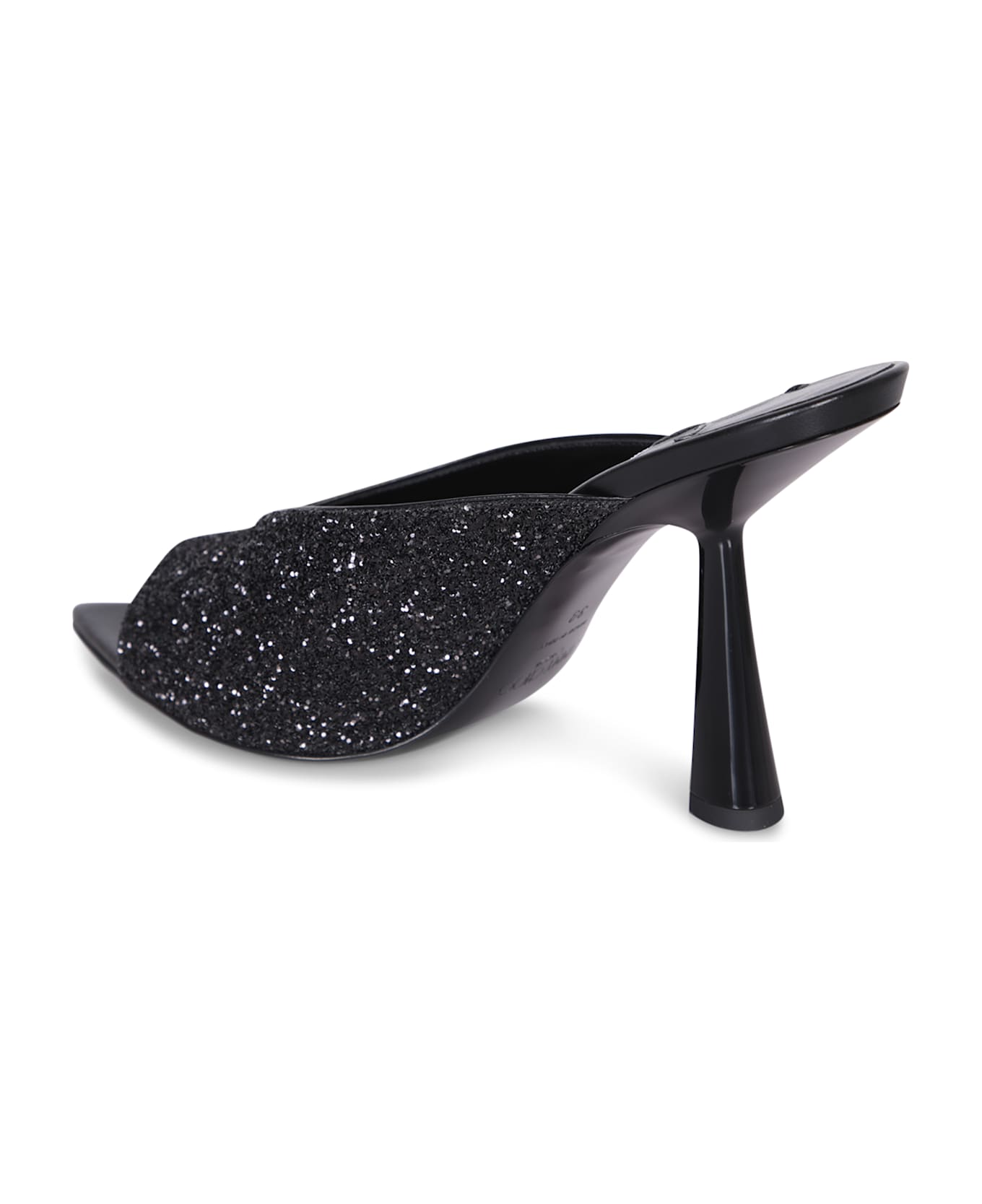 Jimmy Choo Maryanne 100 Glitter Black Sandals - Black