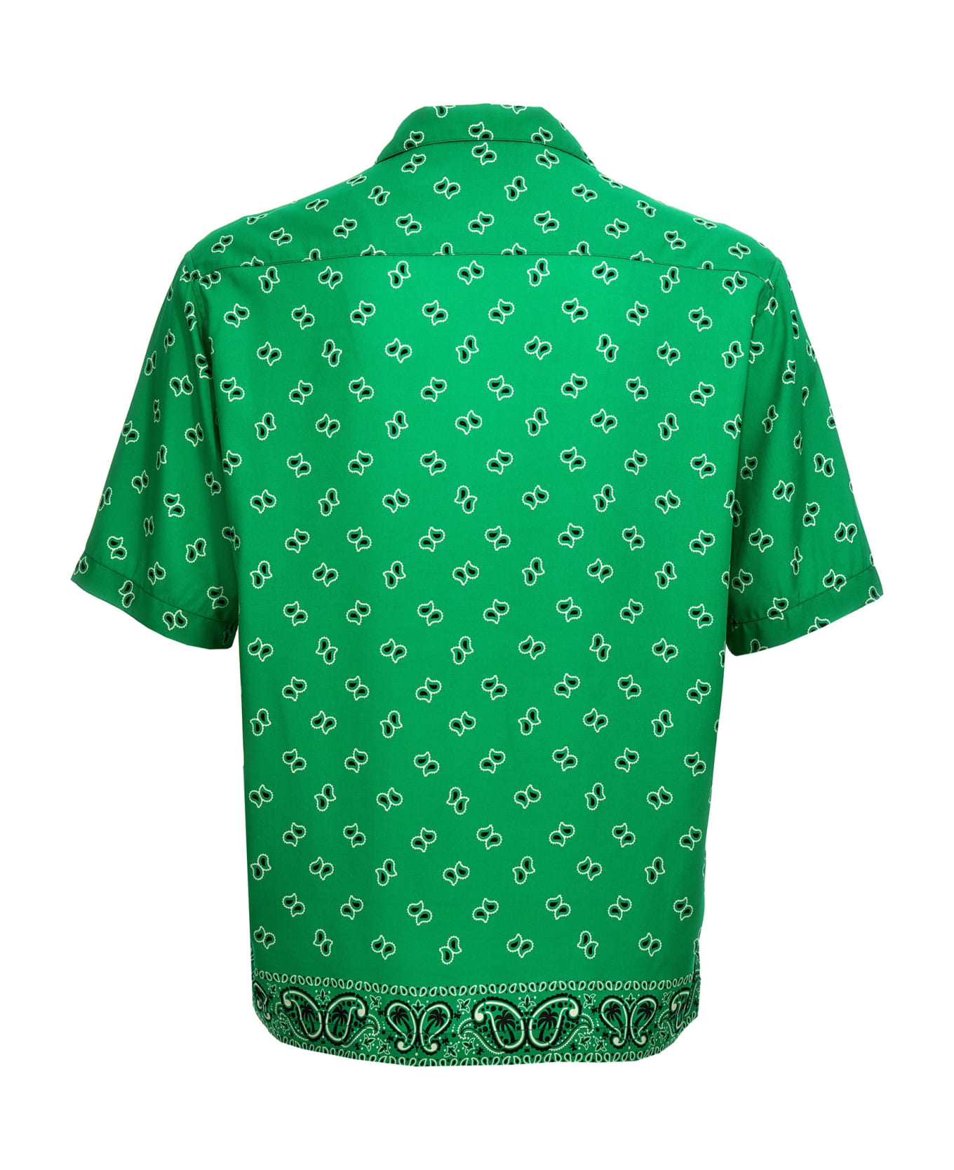 Palm Angels Paisley Printed Short-sleeved Shirt - Green green