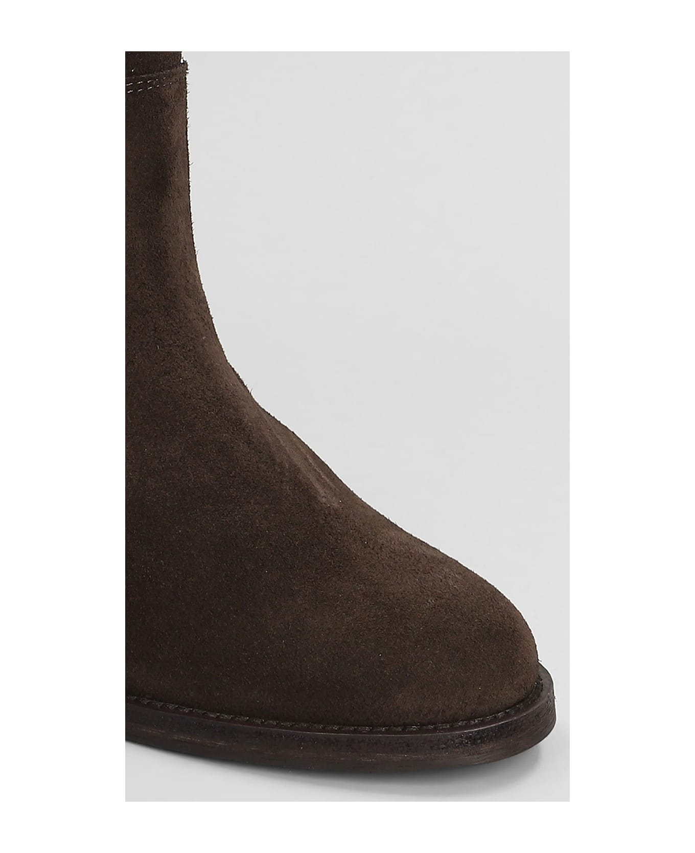 Via Roma 15 Ankle Boots Inside Wedge In Dark Brown Suede - dark brown
