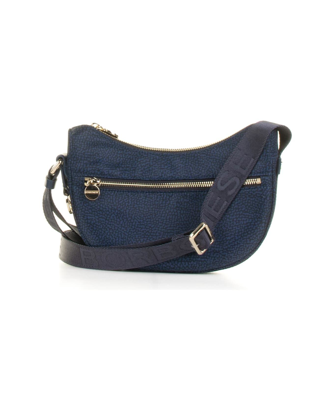 Borbonese Luna Mini Shoulder Bag In Op Fabric - Blu ショルダーバッグ