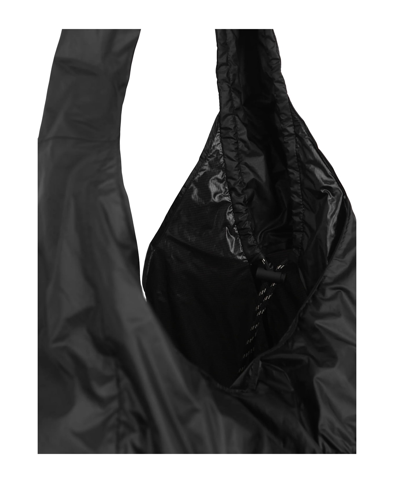 ROA Packable Nylon Knot Shoulder Bag - Black