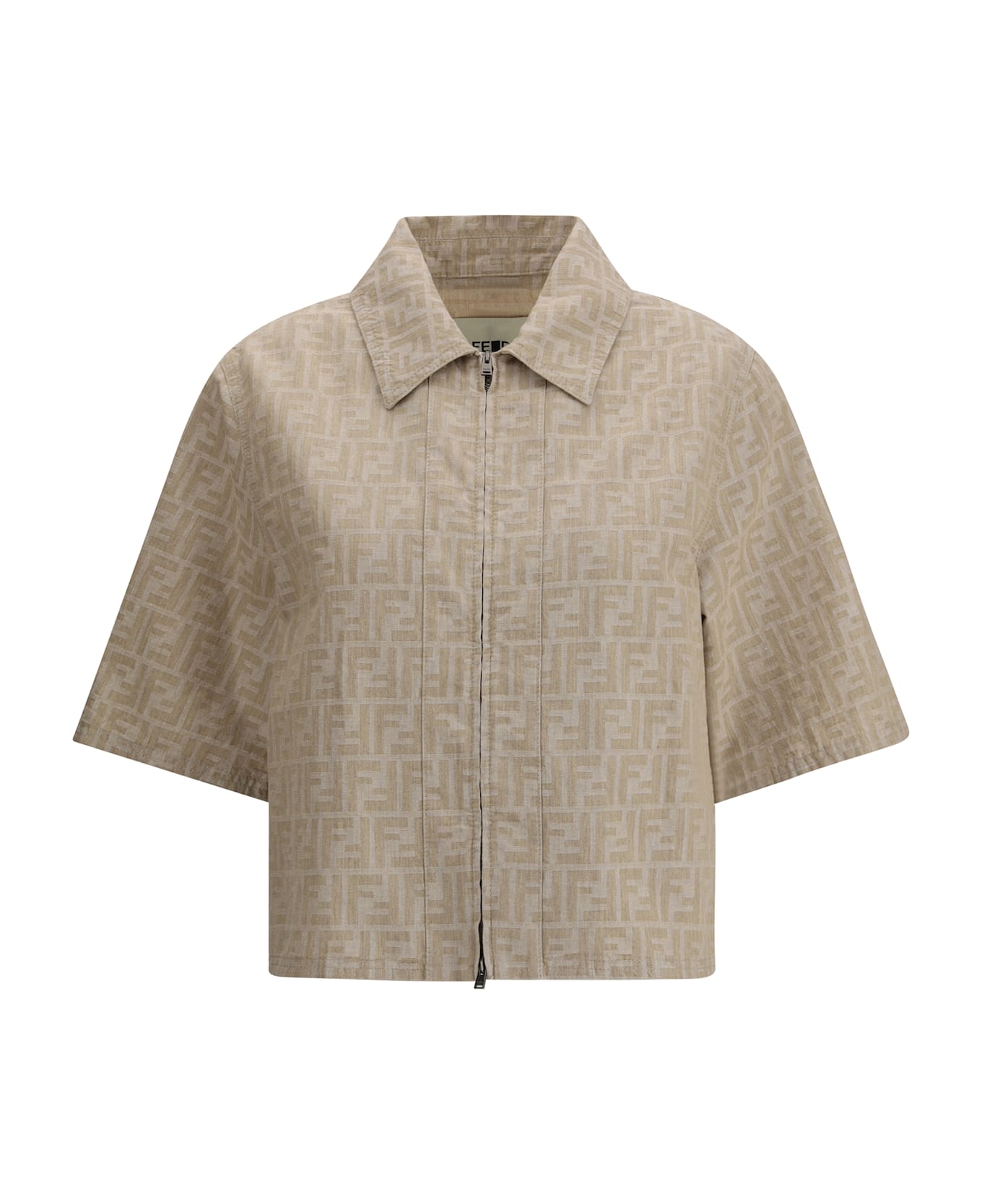Fendi Chambray Cropped Jacket - Saz Raffia