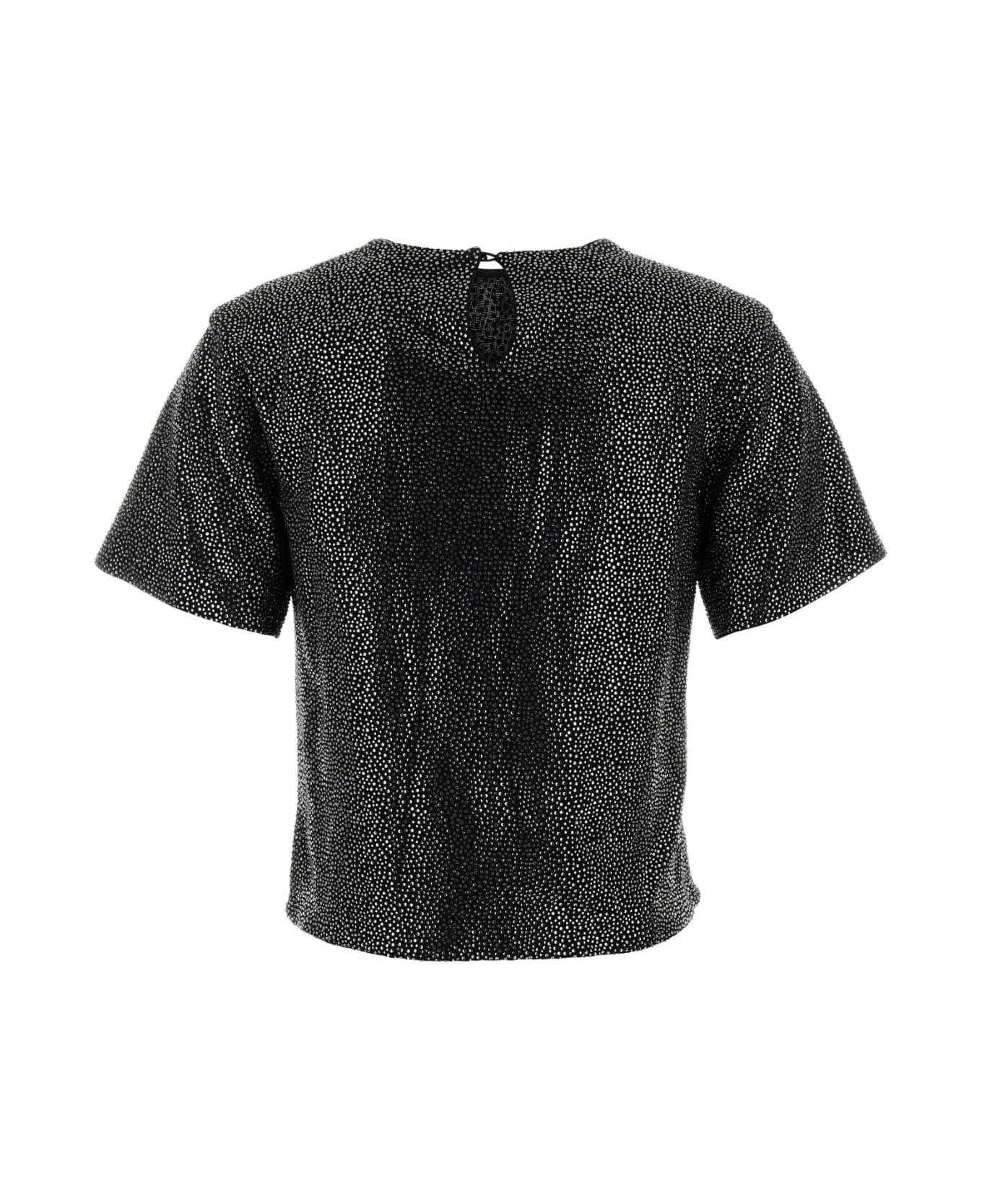 Giuseppe di Morabito Embellished Viscose T-shirt - Black