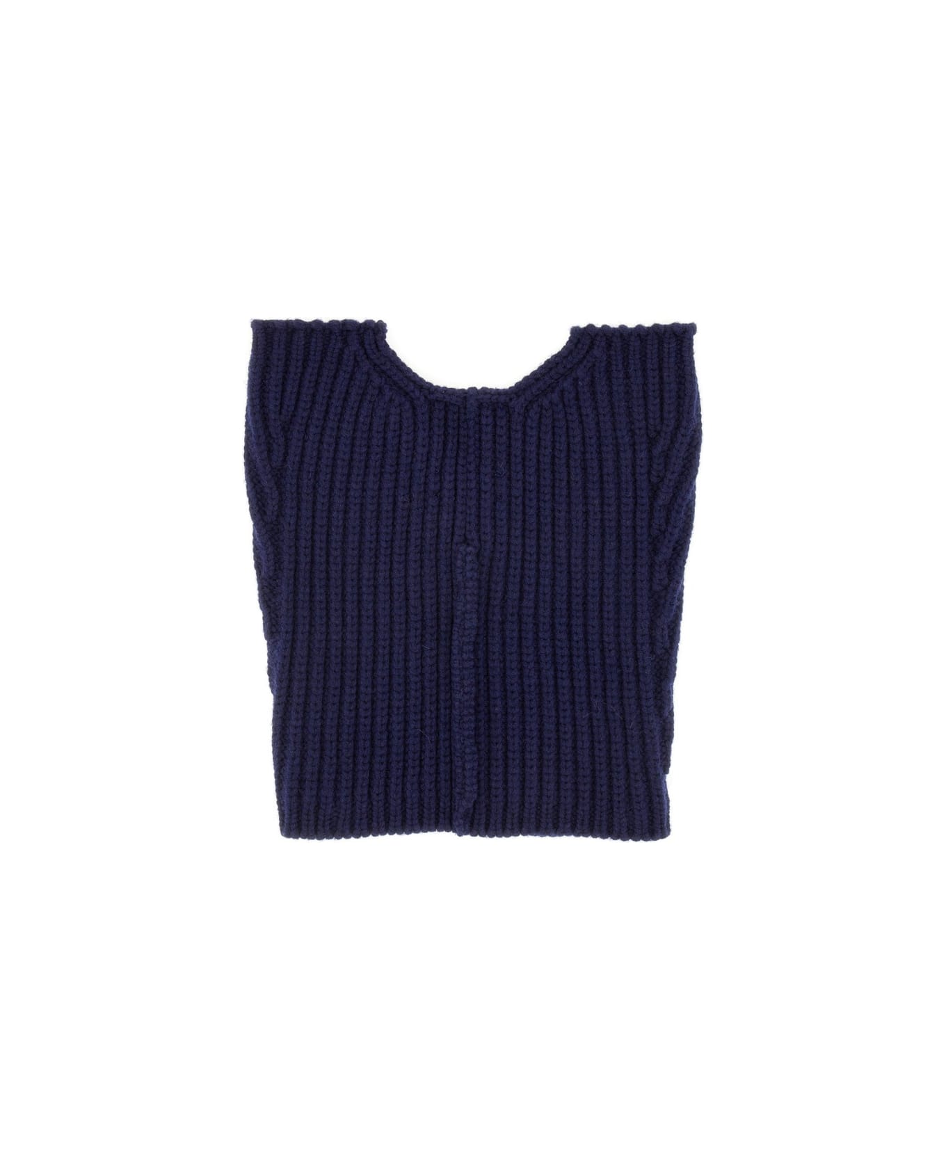 Dries Van Noten Wool Neck Warmer With Zipper - BLUE