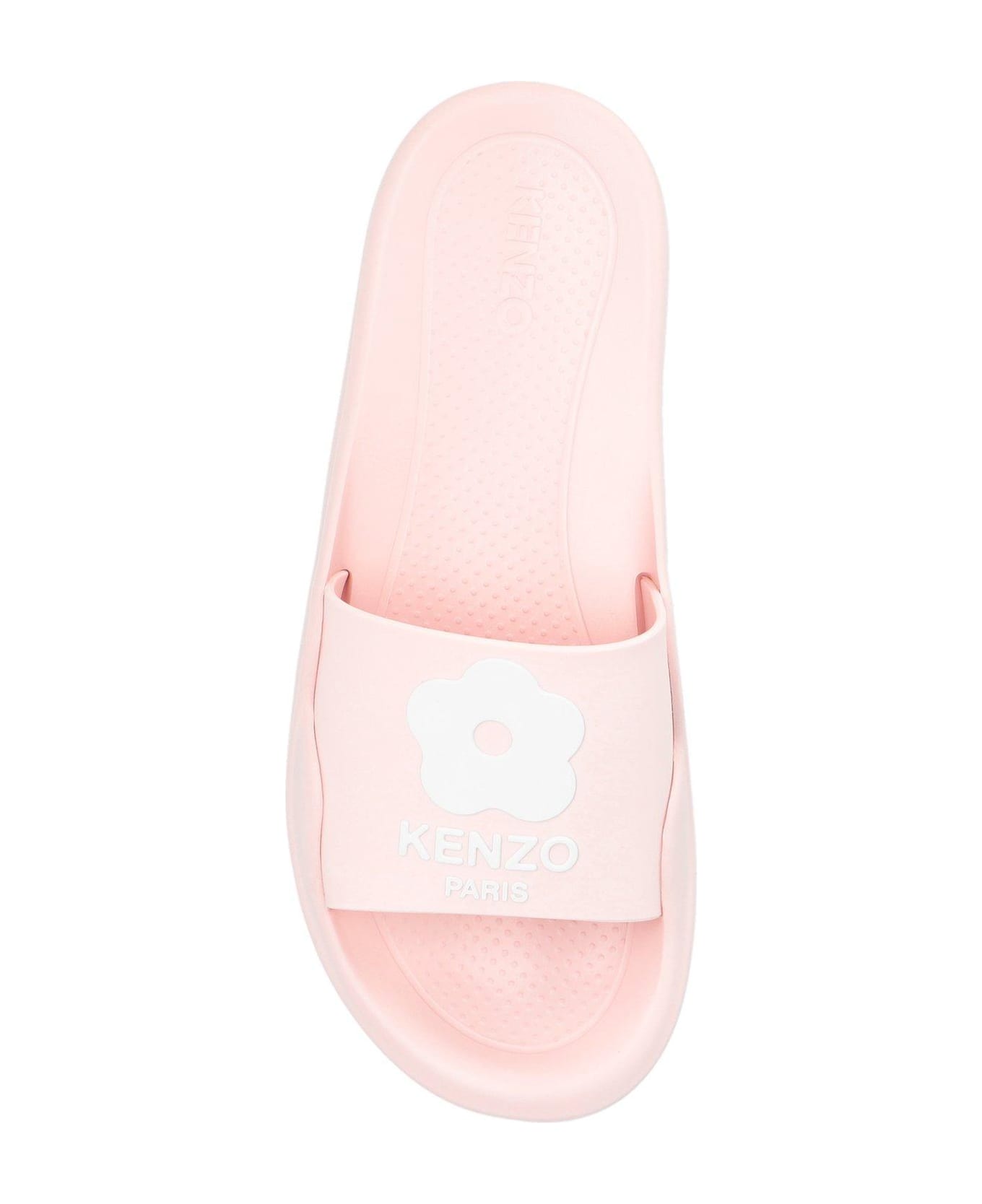 Kenzo Logo Patch Open Toe Slides - Pink