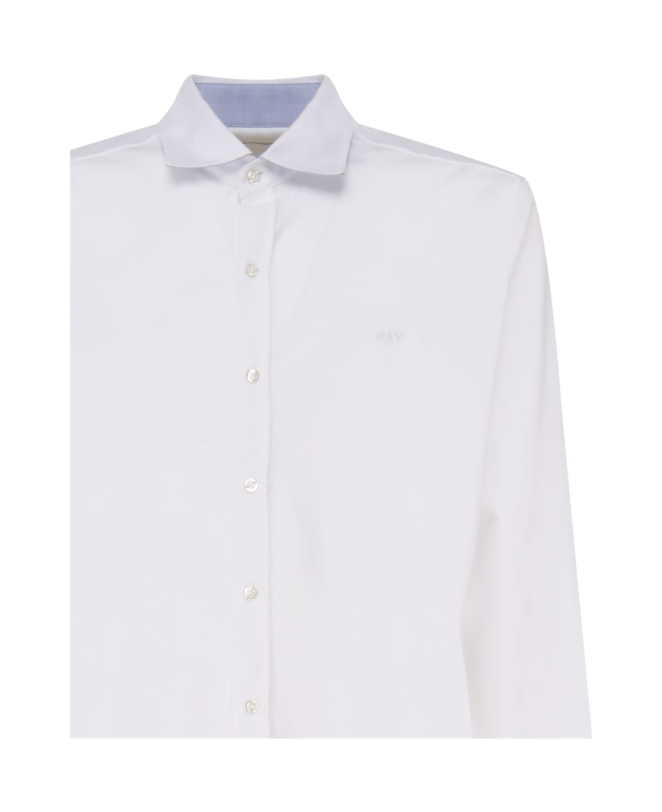 Fay Cotton Shirt With Ton Sur Ton Logo - White