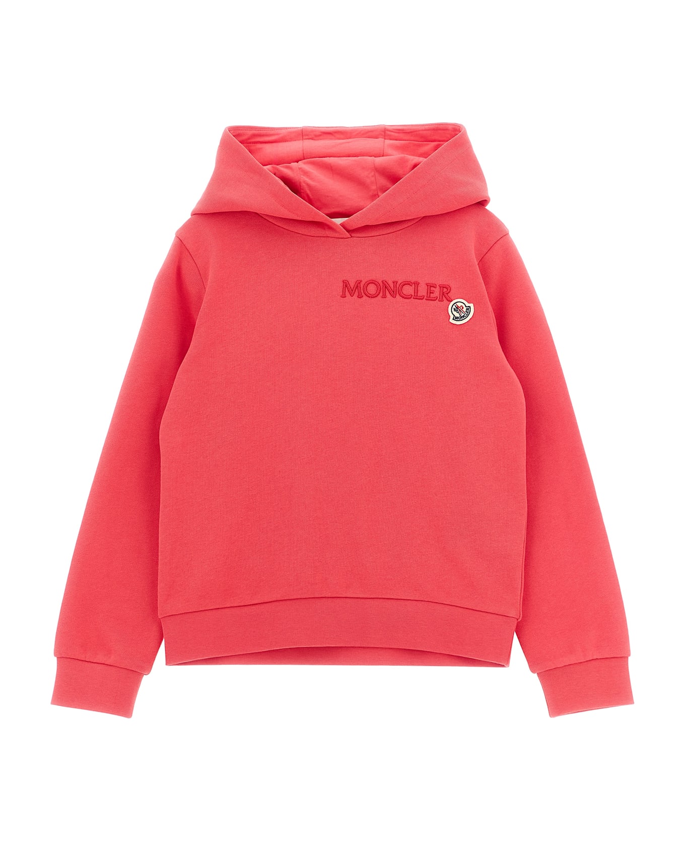 Moncler Logo Embroidery Hoodie - Pink