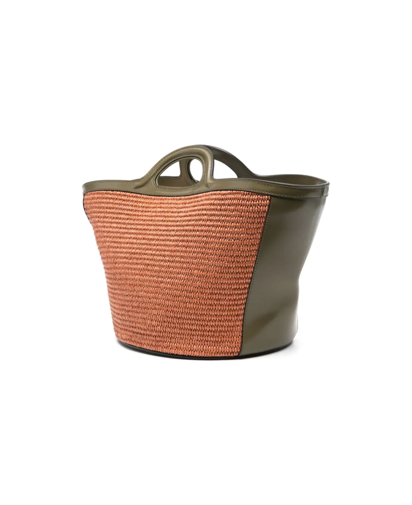 関税負担なし☆MARNI マルニ TROPICALIA SMALL BAG Tropicalia Small Bag in black leather and raffia-effect