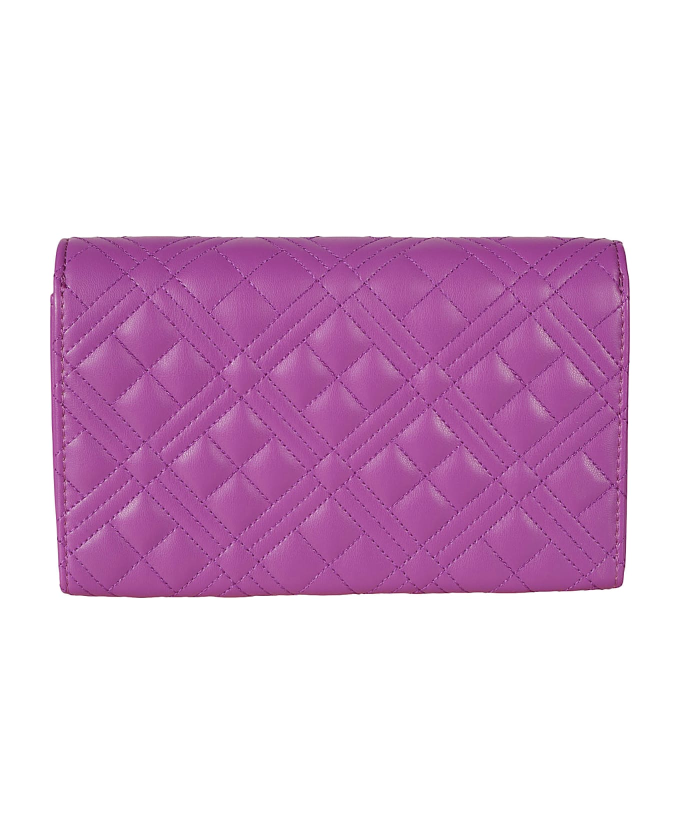 Love Moschino Logo Plaque Quilted Shoulder Bag - Purple ショルダーバッグ