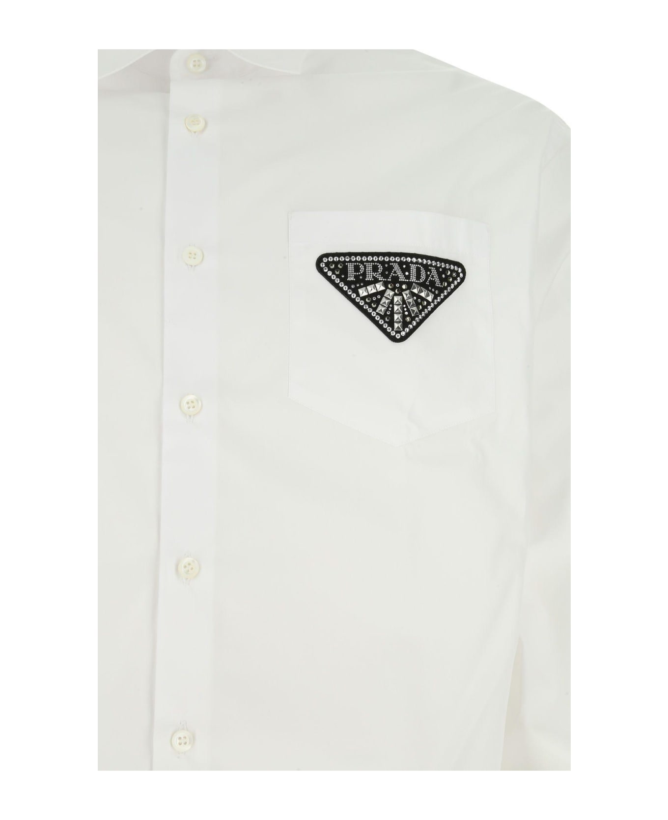 Prada Granda White Poplin Shirt - WHITE